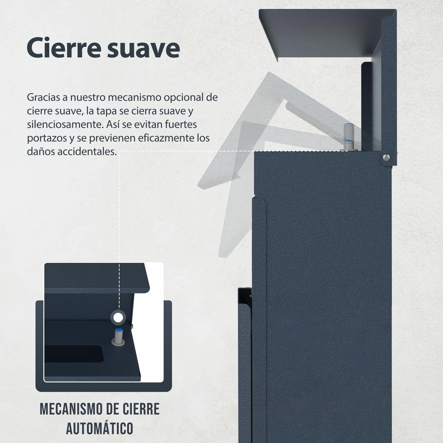 Buzón con Compartimento para periódicos en Antracita RAL 7016 – Buzón de Correo Personalizado de Acero Inoxidable Placa para Nombre de Calle – Buzón de Pared con candado y