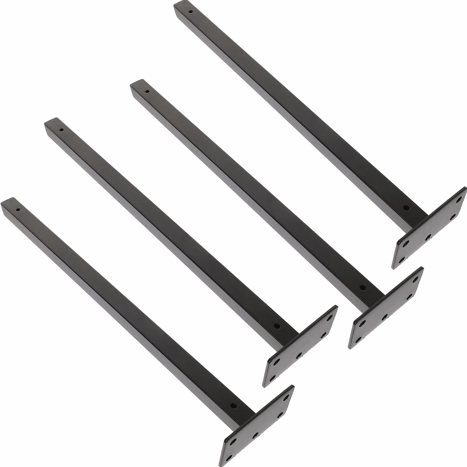 VALICLUD 4 Soportes para Estantes Flotantes de Acero Inoxidable Negro, Resistentes Corrosión y Montaje en Pared para Estanterías Modernas