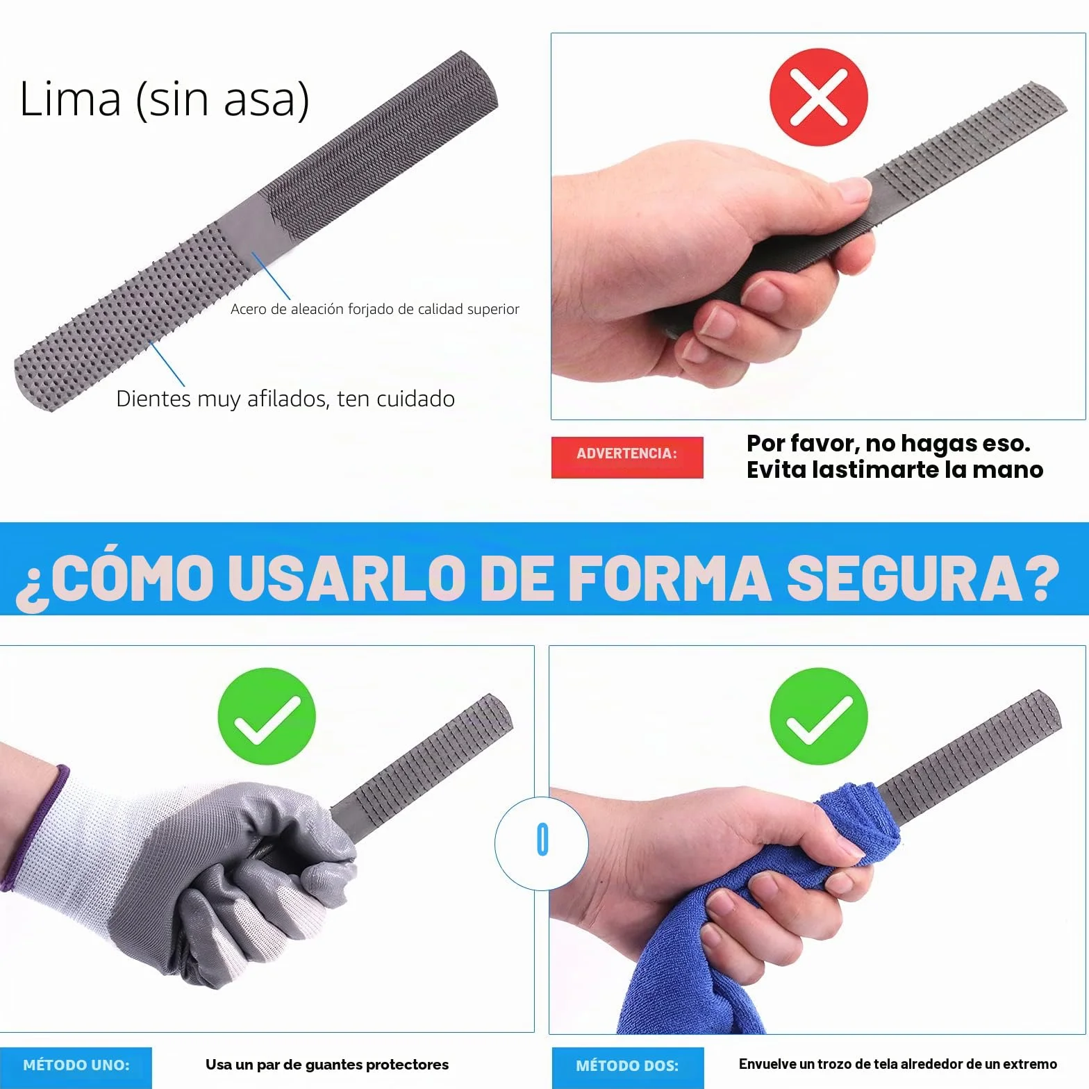Glarks Juego de 25 Limas de Metal a Mano - 4 Grandes Planas/Triangulares/Semicirculares/Redondas, 12 de Aguja, Cepillo, 4 Papeles de Lija y Lima de Madera de 4 Vías