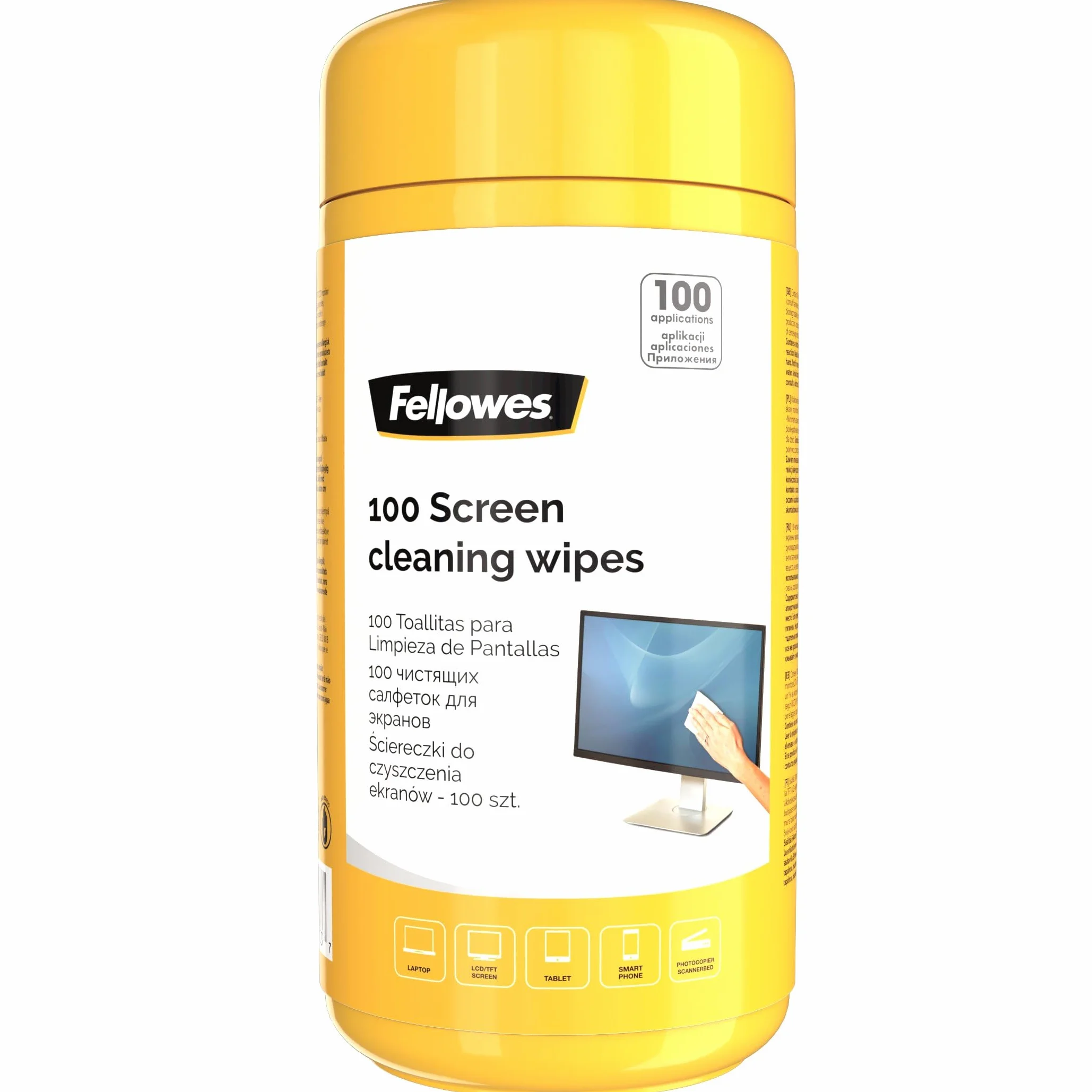 Fellowes 99703 - Dispensador 100 toallitas limpiadoras pantalla