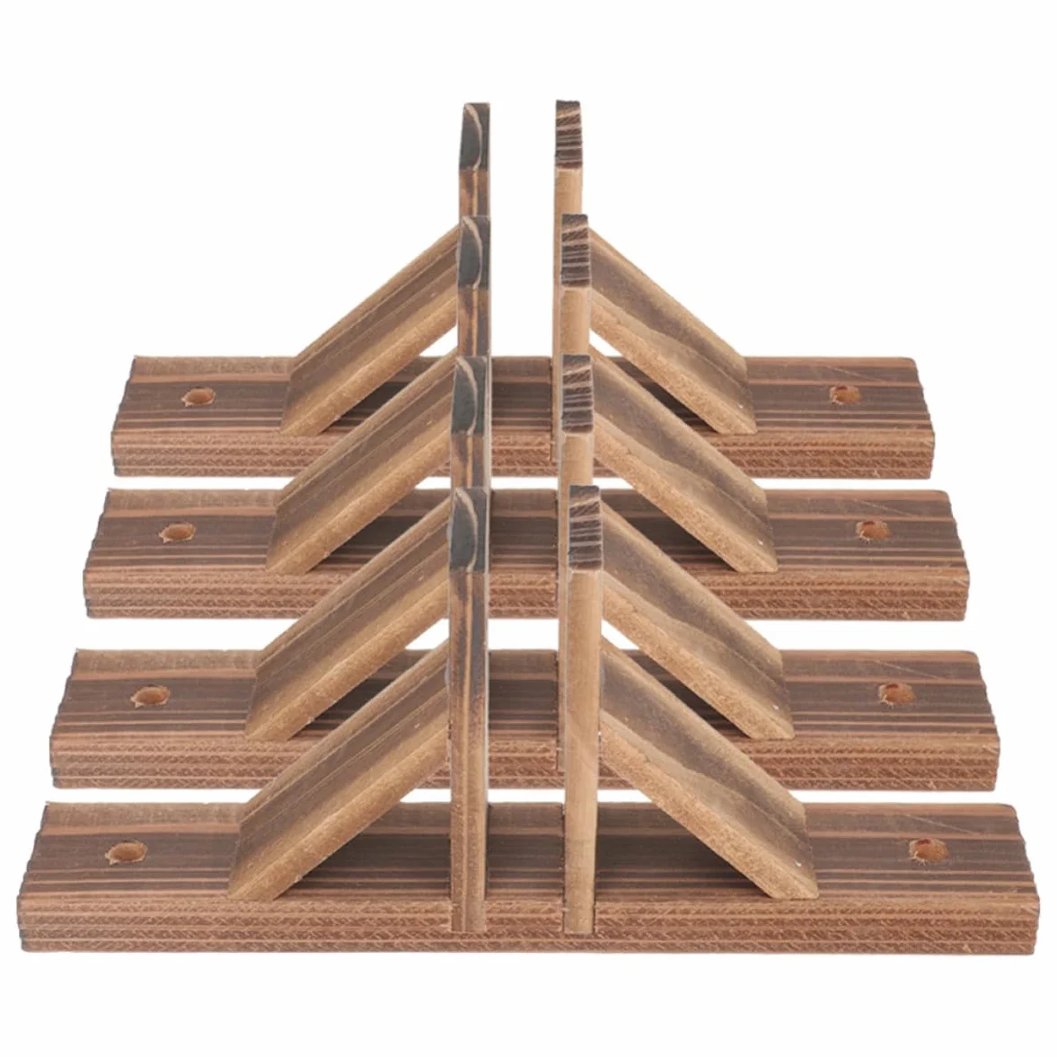 Bases para Vallas de Madera Maciza 4 Piezas Color Natural, Soporte Resistente para Cercas Pequeñas de Jardín, Accesorio Práctico para Sujeción y Base Antideslizante, Adecuado