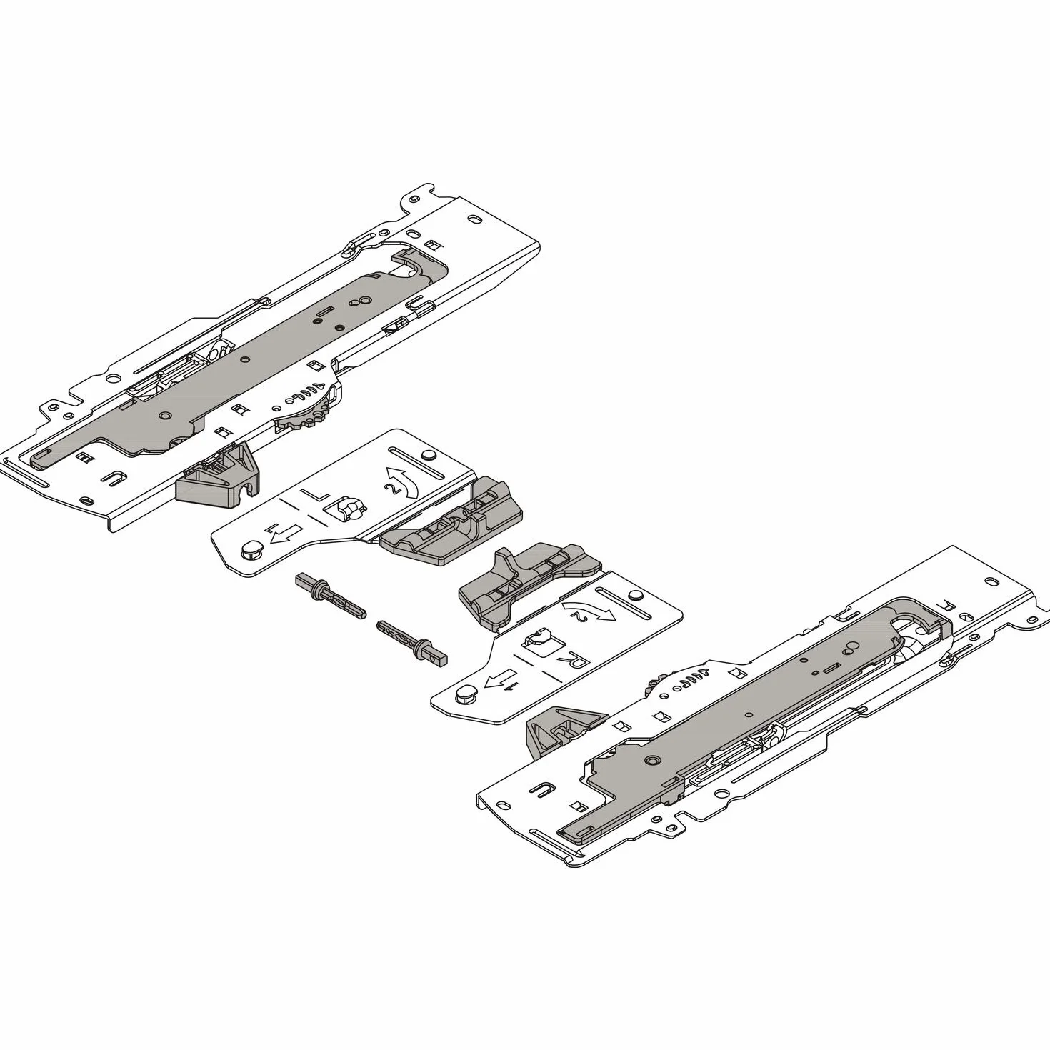 BLUM TIP-ON BLUMOTION - Unidad tipo L5, 35-65 kg, T60B3560 para caja TANDEMBOX
