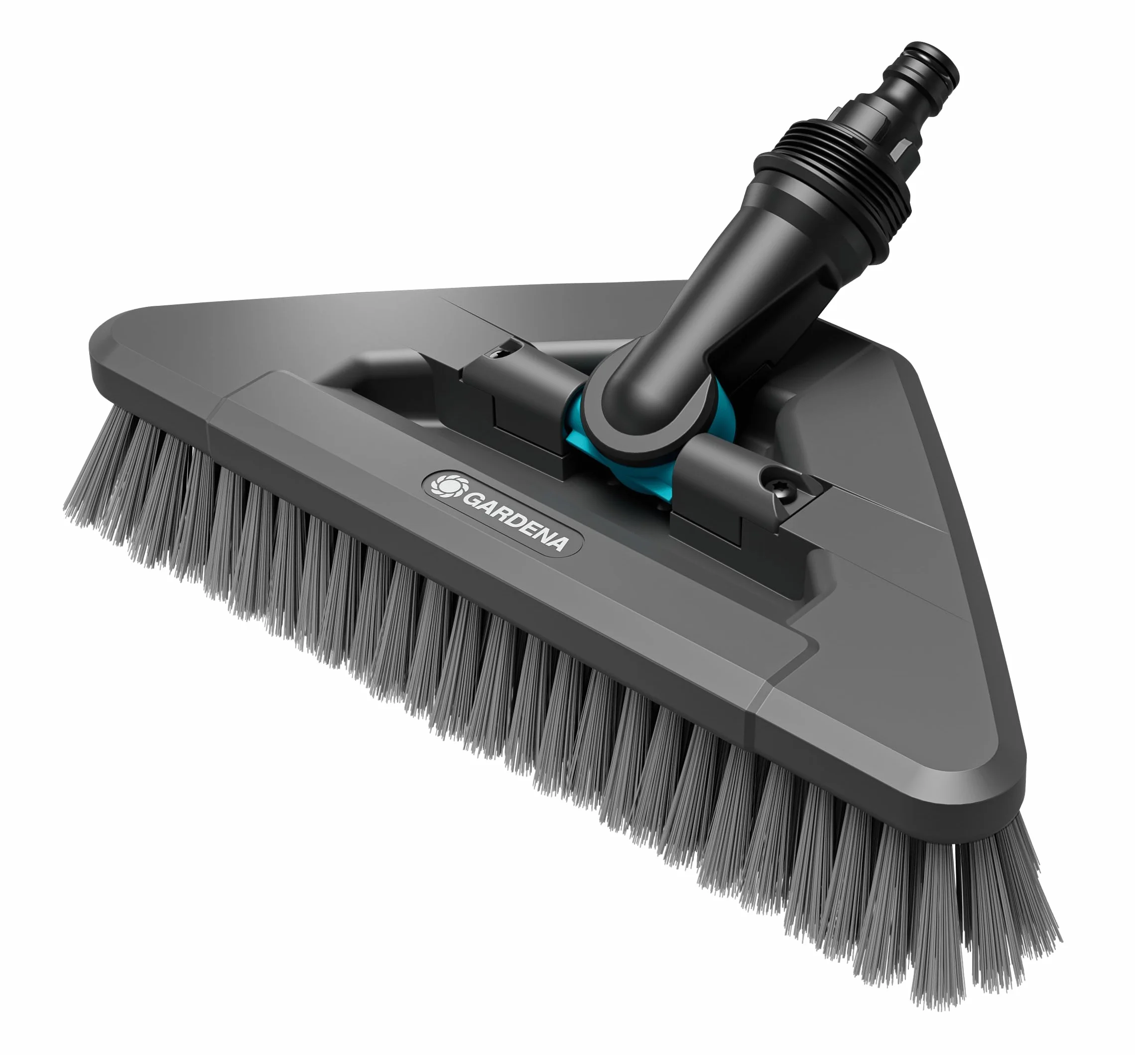 Gardena Cleansystem Cepillo Acoplable Suave Flex: Limpia Superficies delicadas, Forma Triangular, cerdas Suaves, Giratorio, conexión al Mango Cleansystem, para Superficies Grandes (18812-20)