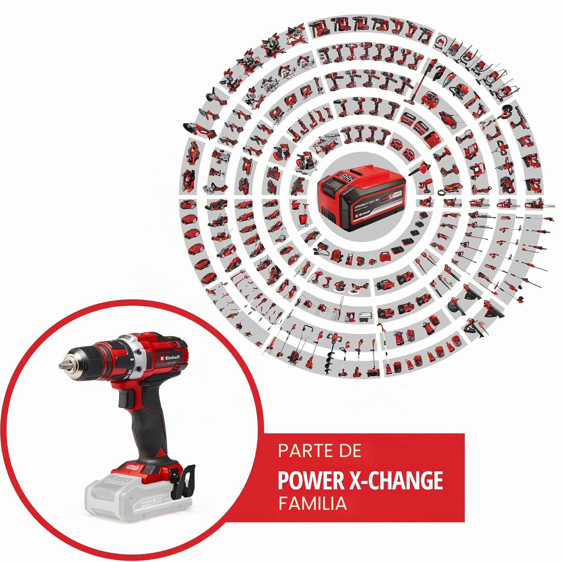 Einhell Taladro atornillador a batería TE-CD 18/40 Li-Solo Power X-Change (iones de litio, 18 V, par máximo de 40 Nm en 21 niveles, Softgrip, sin batería y cargador)