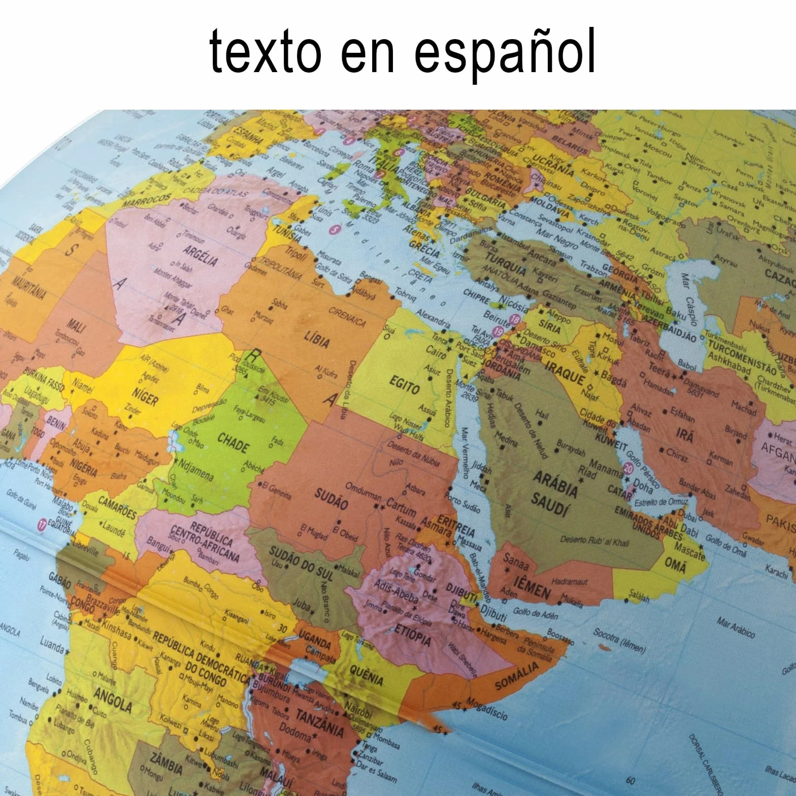 Tecnodidattica - Parlamondo | Globo Terráqueo Interactivo para Niños y Jóvenes | Globo Luminoso y Giratorio | Bolígrafo de Música con Audio | 6 Idiomas | Cartografía Política | Diámetro de 30 cm