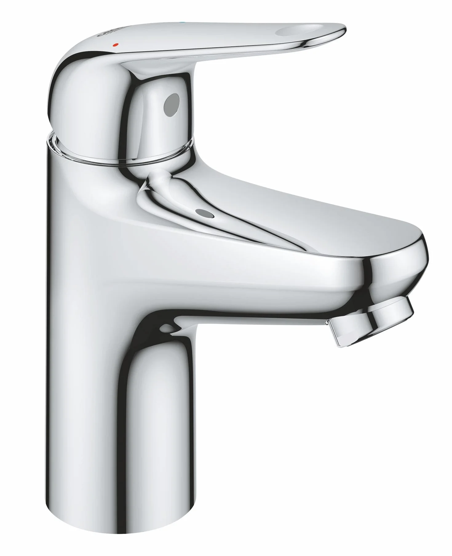 GROHE Swift, Grifería de lavabo, ahorro de agua (Grifo para baño con cadena extensible, 16 cm de altura, con herramienta 3 en 1, instalación fácil en el lavabo), cromo, 24317001
