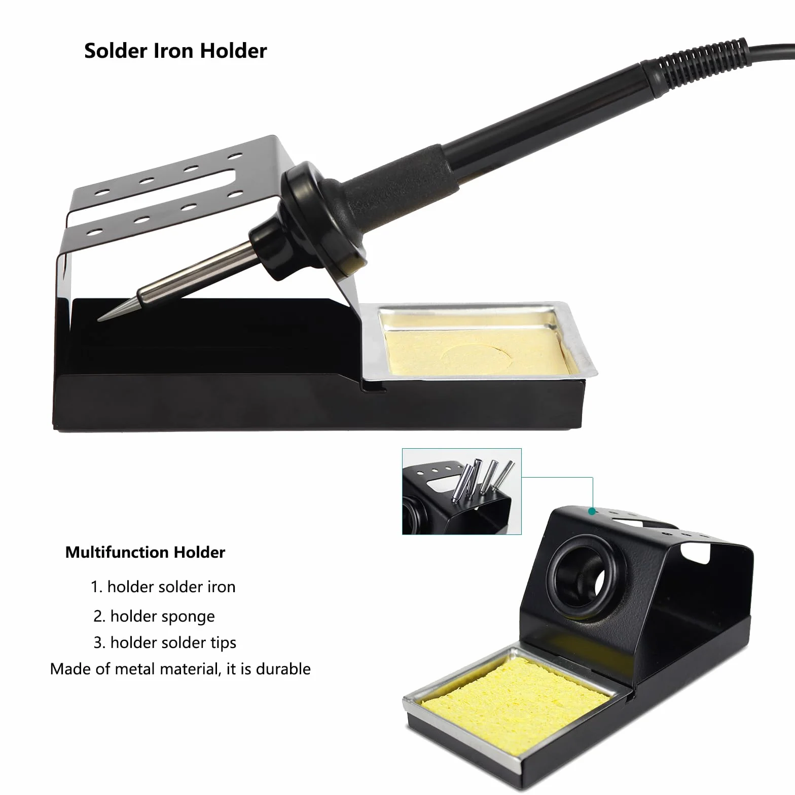 Estación de Soldadura con Soldador, 60W kit de Estacion de Soldadura 936A, Estación de Desoldadura, kit de Estación de Retrabajo para Electrónica (Negro)