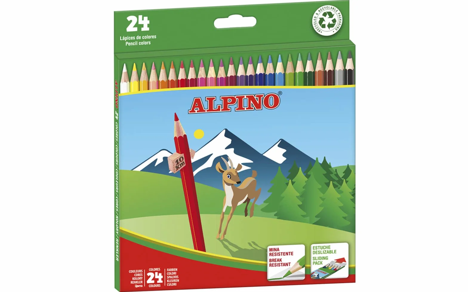 Alpino Lápices de Colores 24 Unidades para Niños Material Escolar Estuche