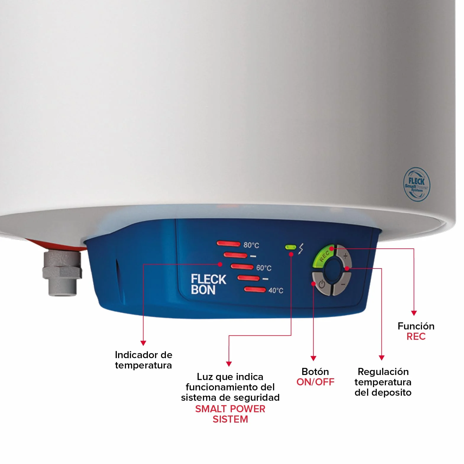 Ariston, Fleck Bon - Termo Eléctrico 50 Litros, Calentador de Agua Eléctrico Horizontal/Vertical Seguro y Eficiente 35.3x38x85.5cm, Calentadores para Instalación en España - Eficiencia B, Rango (A+/F)