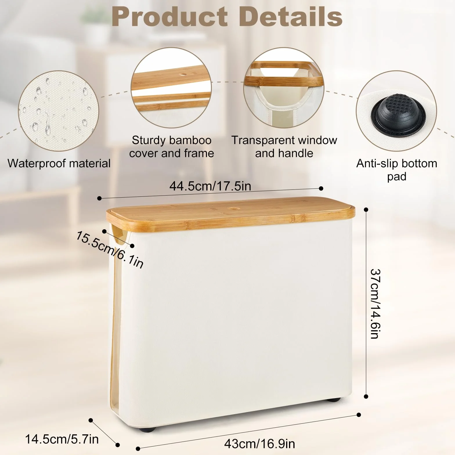 Portarrollos Papel Higienico con Tapa, Soporte para 12 Rollos, Beige
