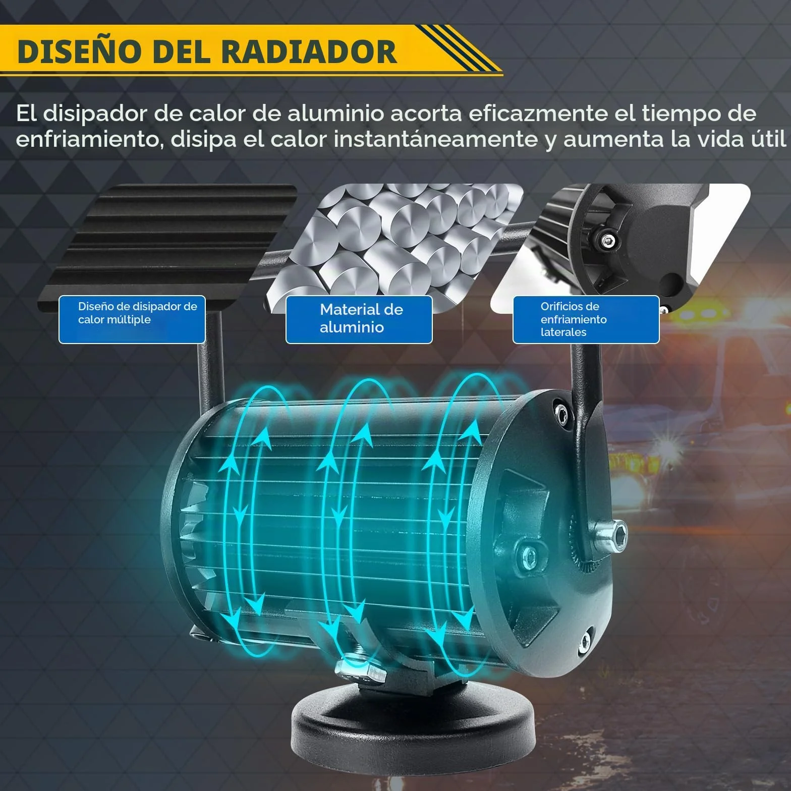 SKYWORLD Faros trabajo led con imán 15cm 72W portatil lámpara trabajo led 12V 24V inundación con soporte de base magnética para off road camión coche todoterreno suv 4x4 vehículos