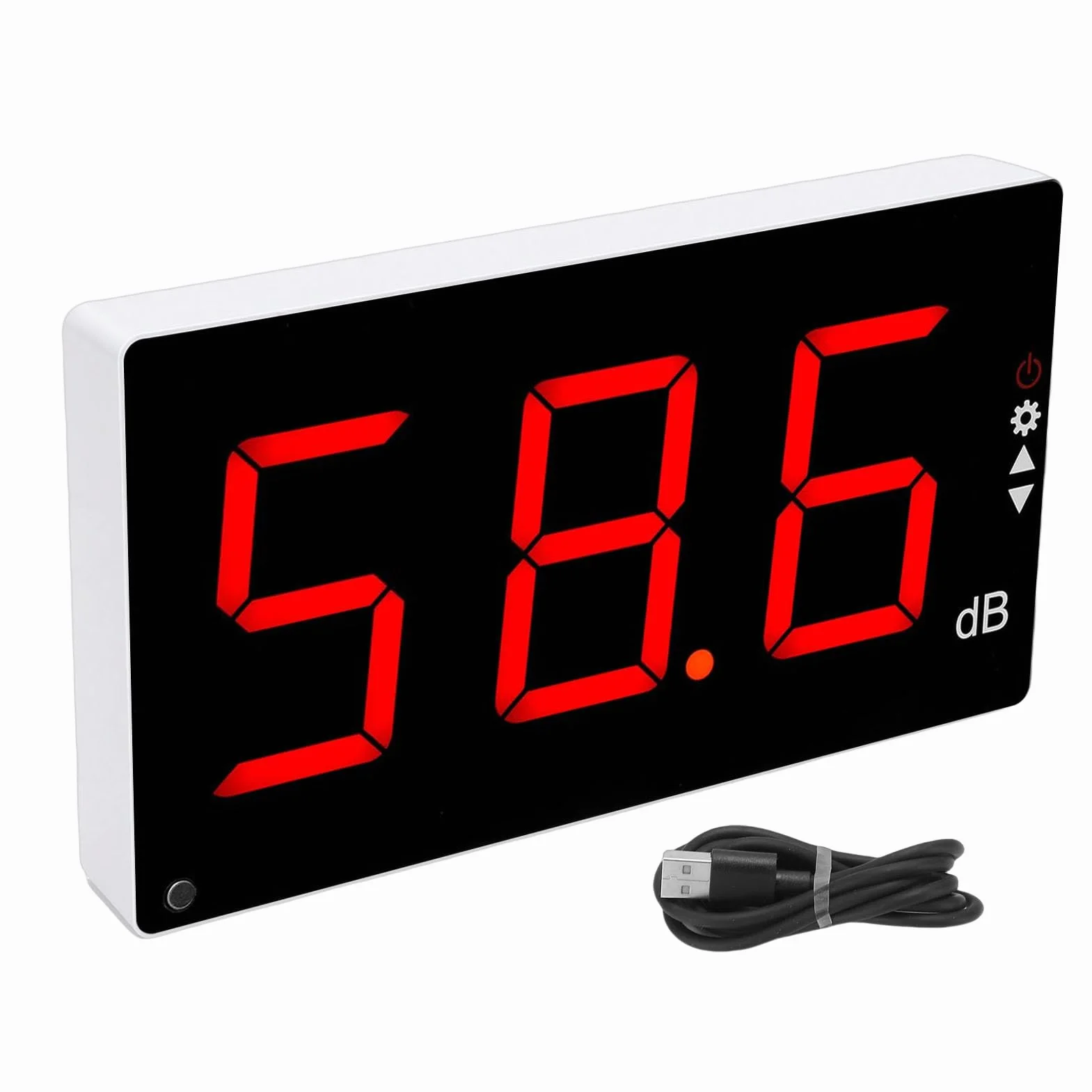 FTVOGUE Medidor de Nivel de Sonido de Pared, Medidor de Decibelios Digital con Pantalla LCD de 3 Pulgadas con Recordatorio de Sonido y Luz Intermitente, para Aula, Oficina, KTV, Bar,