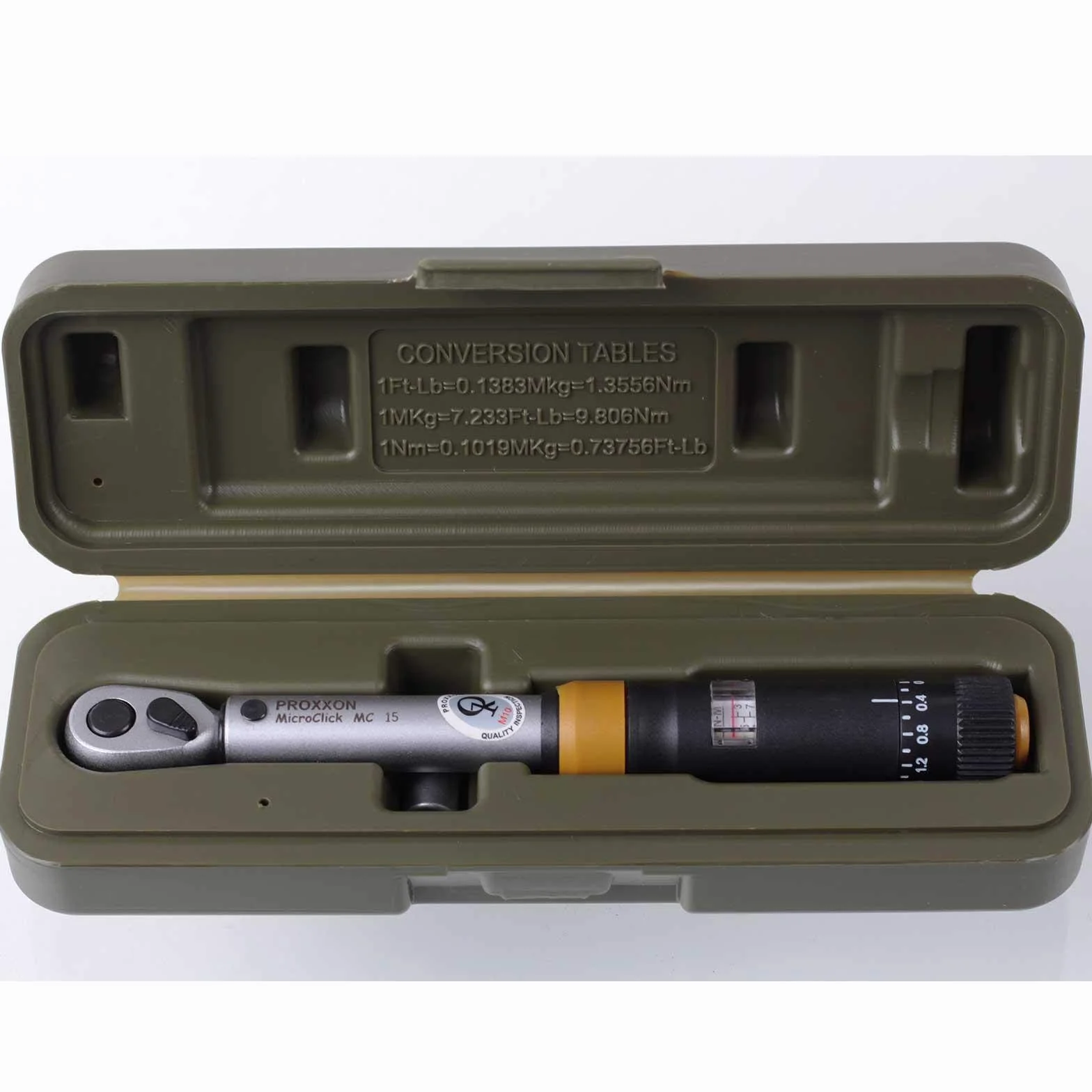 Proxxon MicroClick MC15 Llave dinamométrica (par de apriete 3-15 Nm, con carcasa de plástico, pantalla analógica de fácil lectura) 23345