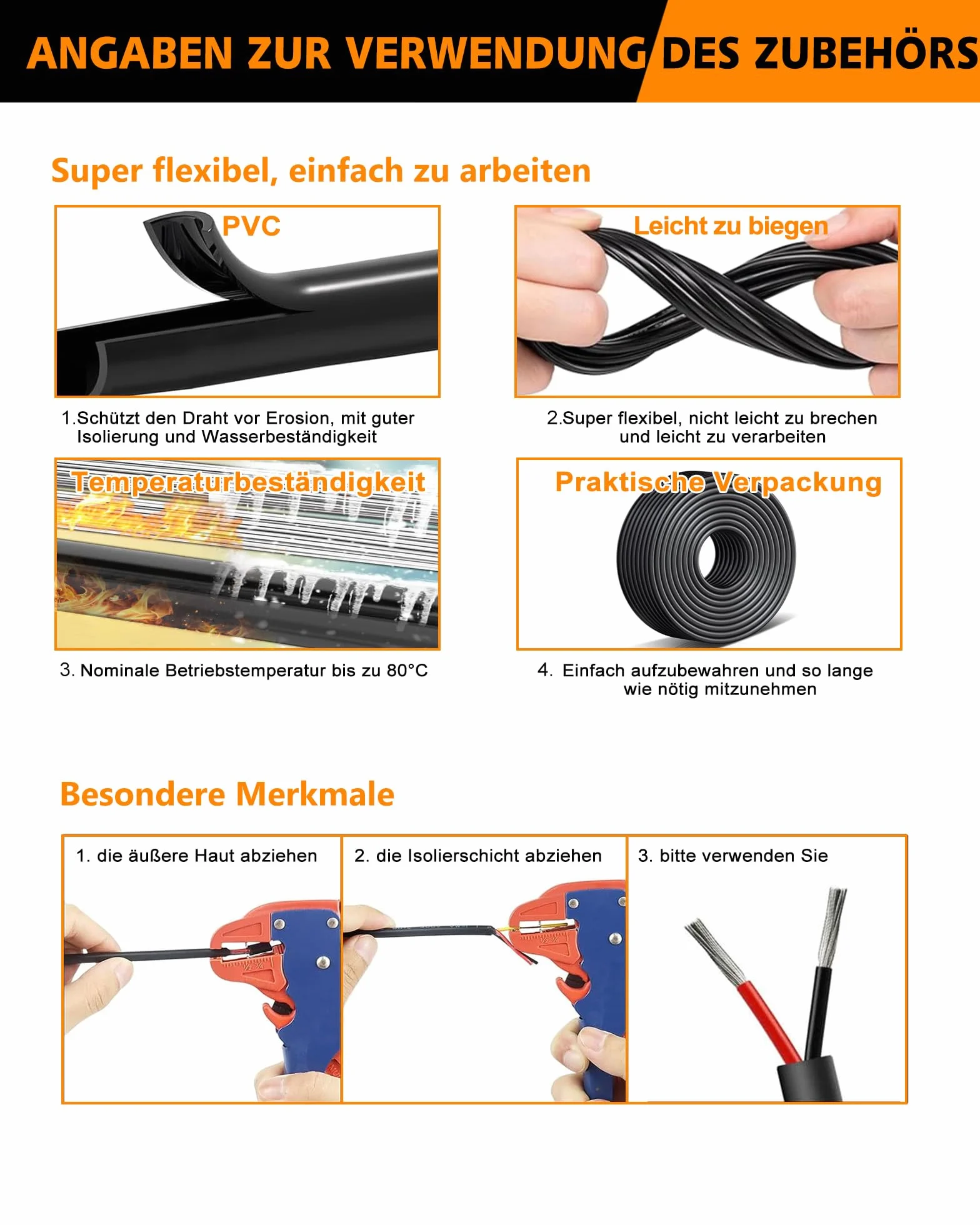 Cable Eléctrico 16AWG 4x1,5mm² 8 Metros UL2464 - Doble Conductor de Cobre Estañado Multitrenzado para Baja Tensión, Resistente Aceite y Calor en Luces LED de Automóvil, Furgoneta, Caravana