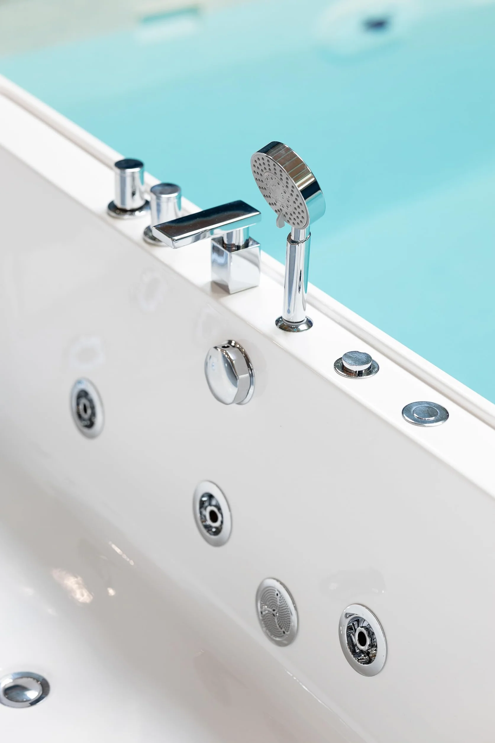 Bañera Hidromasaje New Cristy Rectangular 170x80cm con reposacabezas y 8 chorros Jets
