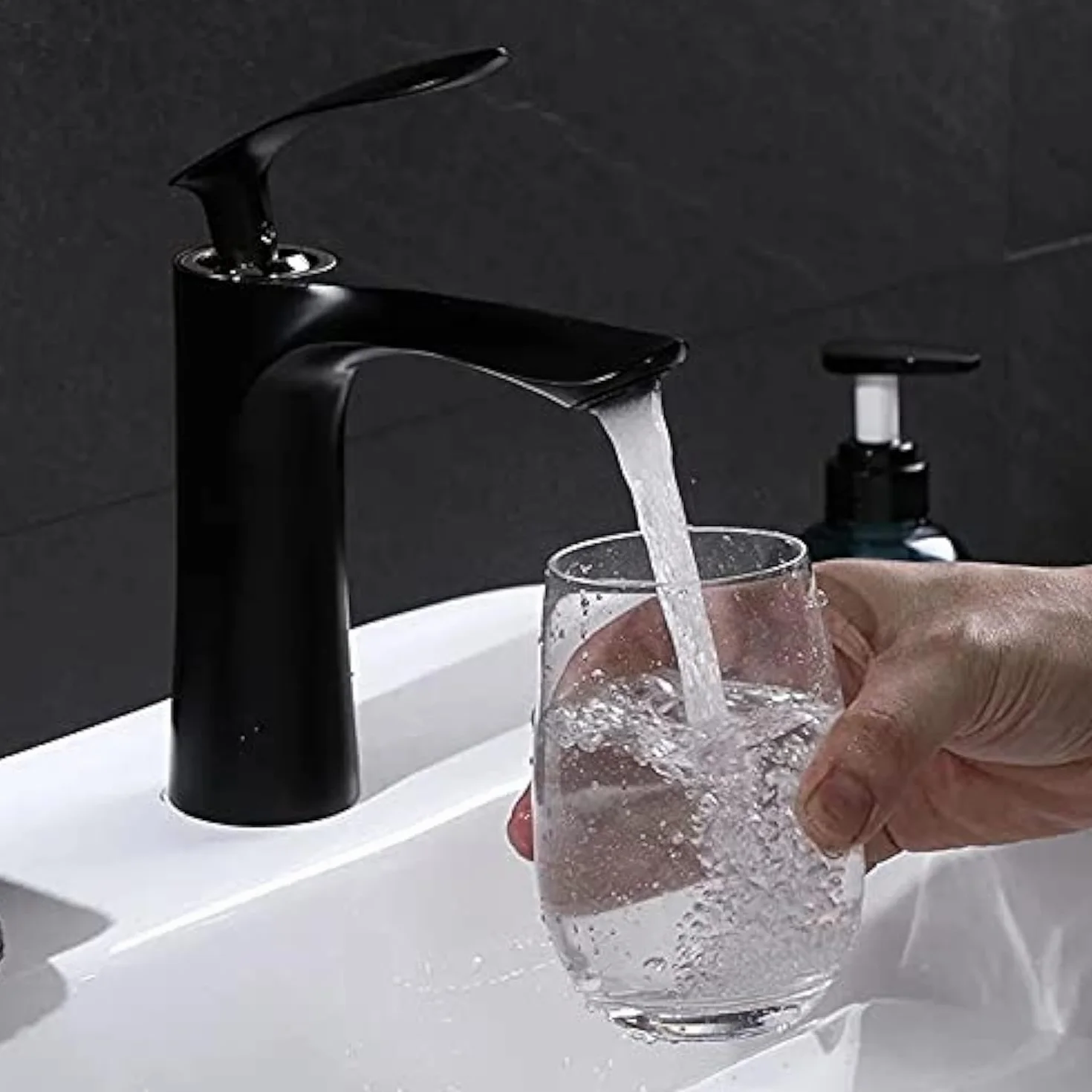 Grifos Lavabos Monomando con Manguera Cromo/negro Material de Latón interno Grifo lavabo Negro Apto Para Fregadero