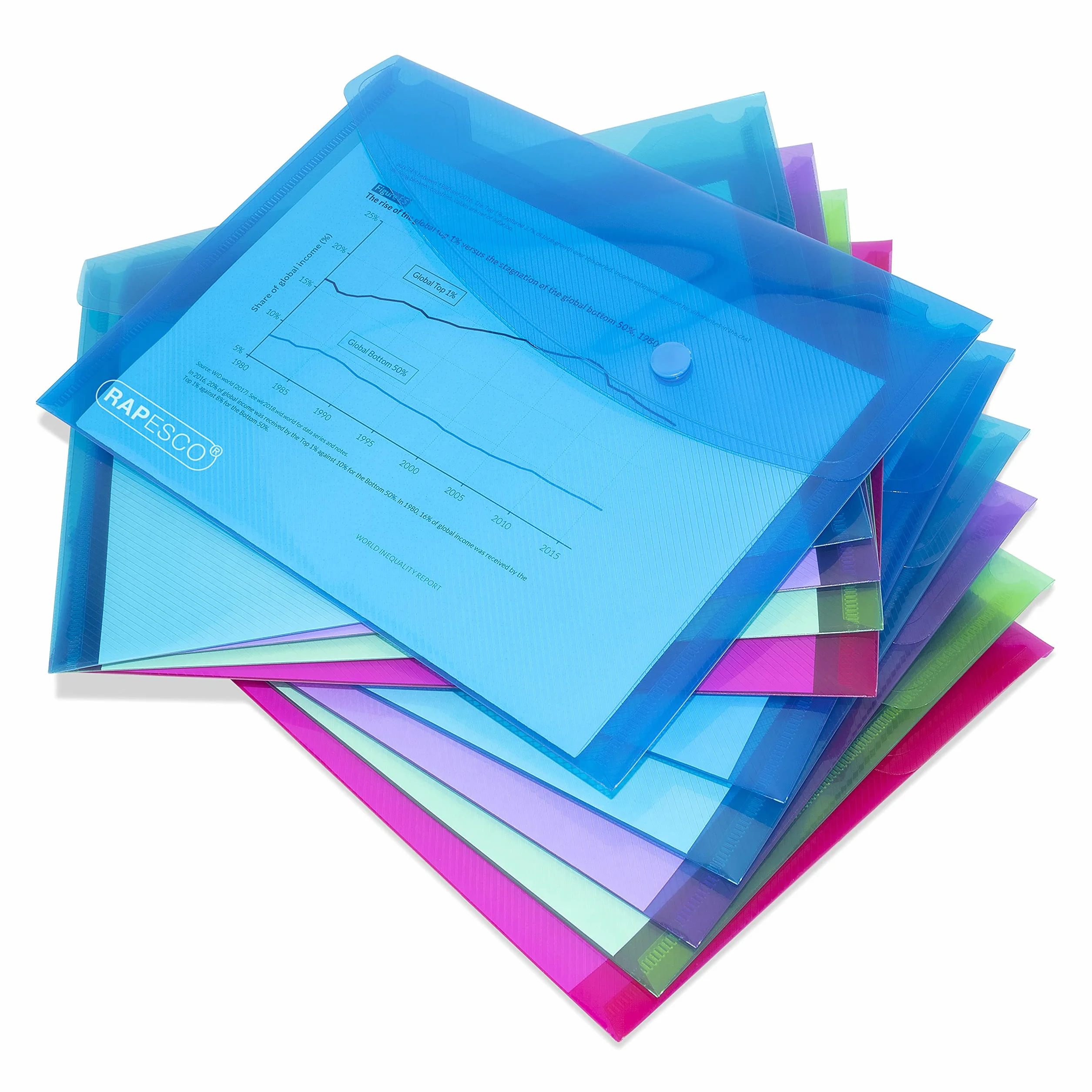 Rapesco ECO Carpeta Sobre Portafolios con Broche A5 Reciclado Paquete 10