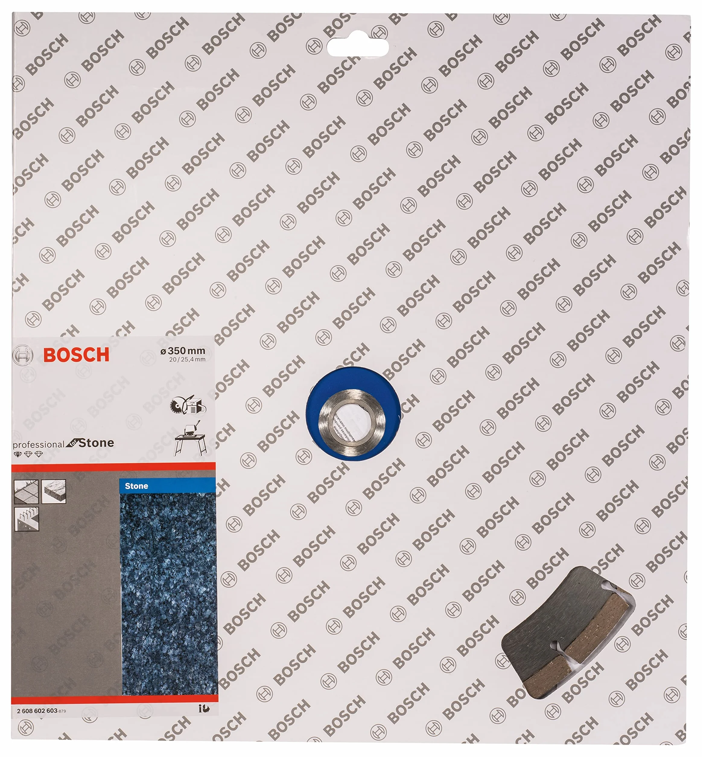 Bosch Professional 1 x Disco Tronzador de Diamante Standard for Stone, para Hormigón, Piedra, Granito, Ø 350 x 20/25.40 x 3.1 x 10 mm, Accesorios para Sierras de Mesa, Sierras a Gasolina