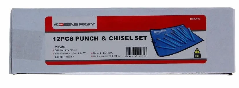 ENERGY NE00647 Juego de cinceles y punzones expulsadores