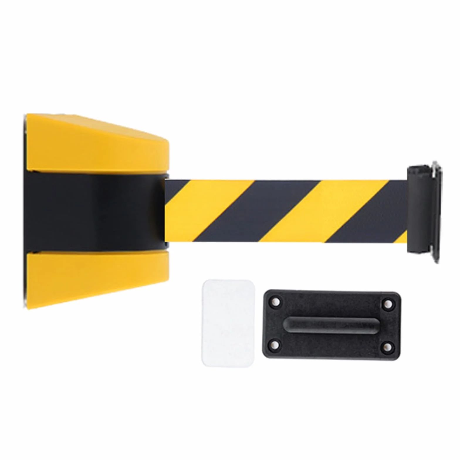 Genérico Barreras de Seguridad retráctiles de Montaje en Pared con cinturón Amarillo y Negro - Separadores de línea de Control de multitudes de 2 m para una gestión eficaz de Colas y soluciones de co