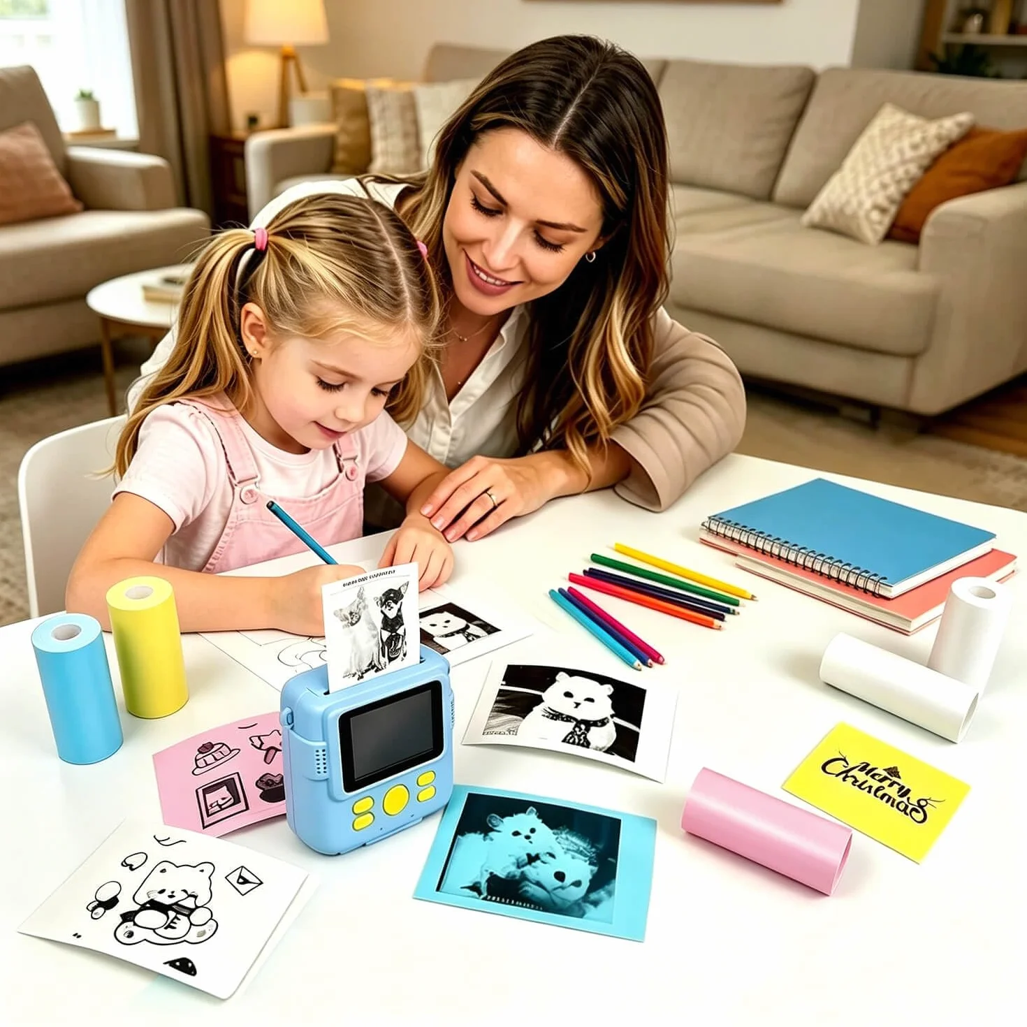 18 rollos de papel de repuesto para cámara para niños, compatible con la mayoría de cámaras de impresión instantánea para niños (2.25 x 1 pulgada)