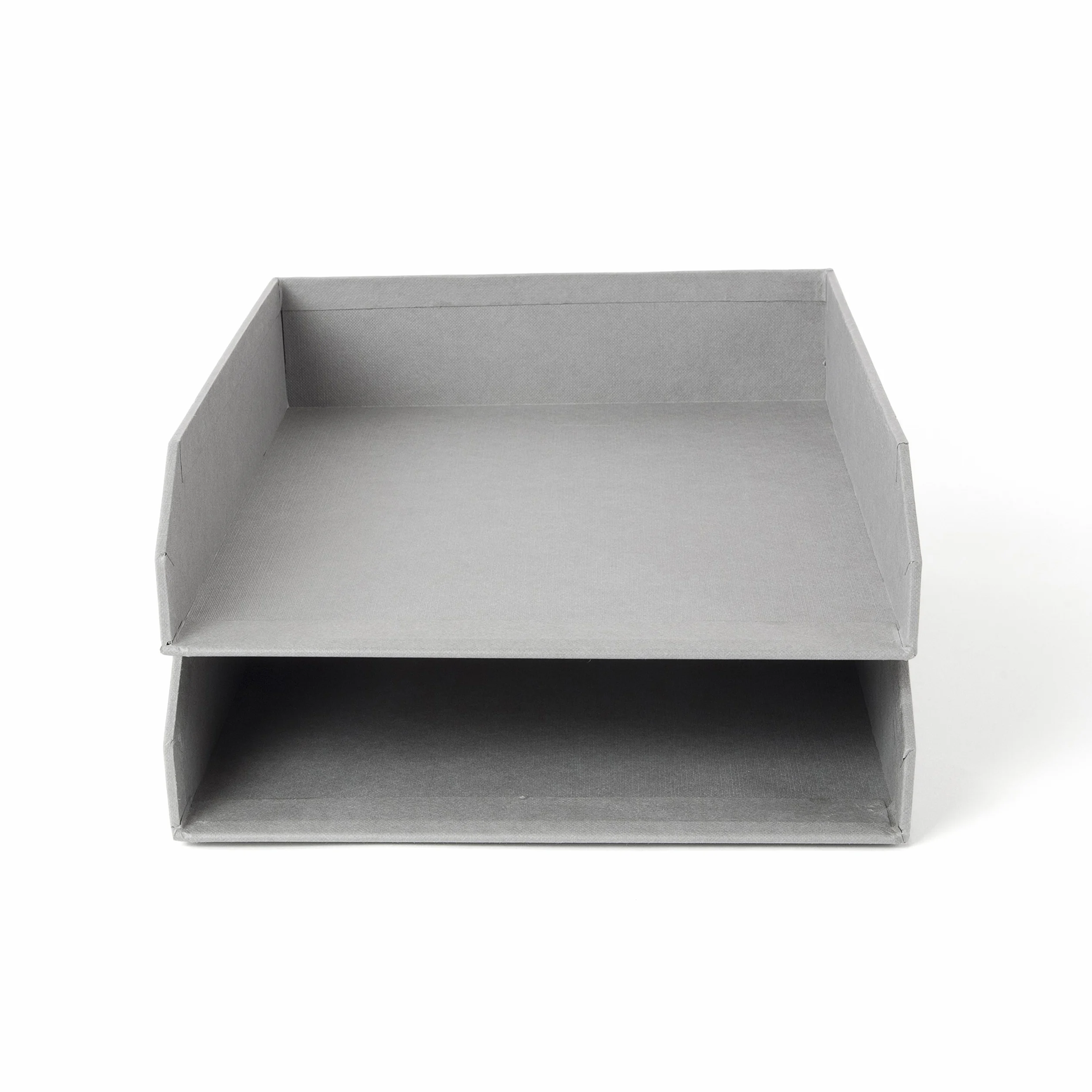 Bigso Box of Sweden Juego de 2 bandejas organizadoras de escritorio apilable gris