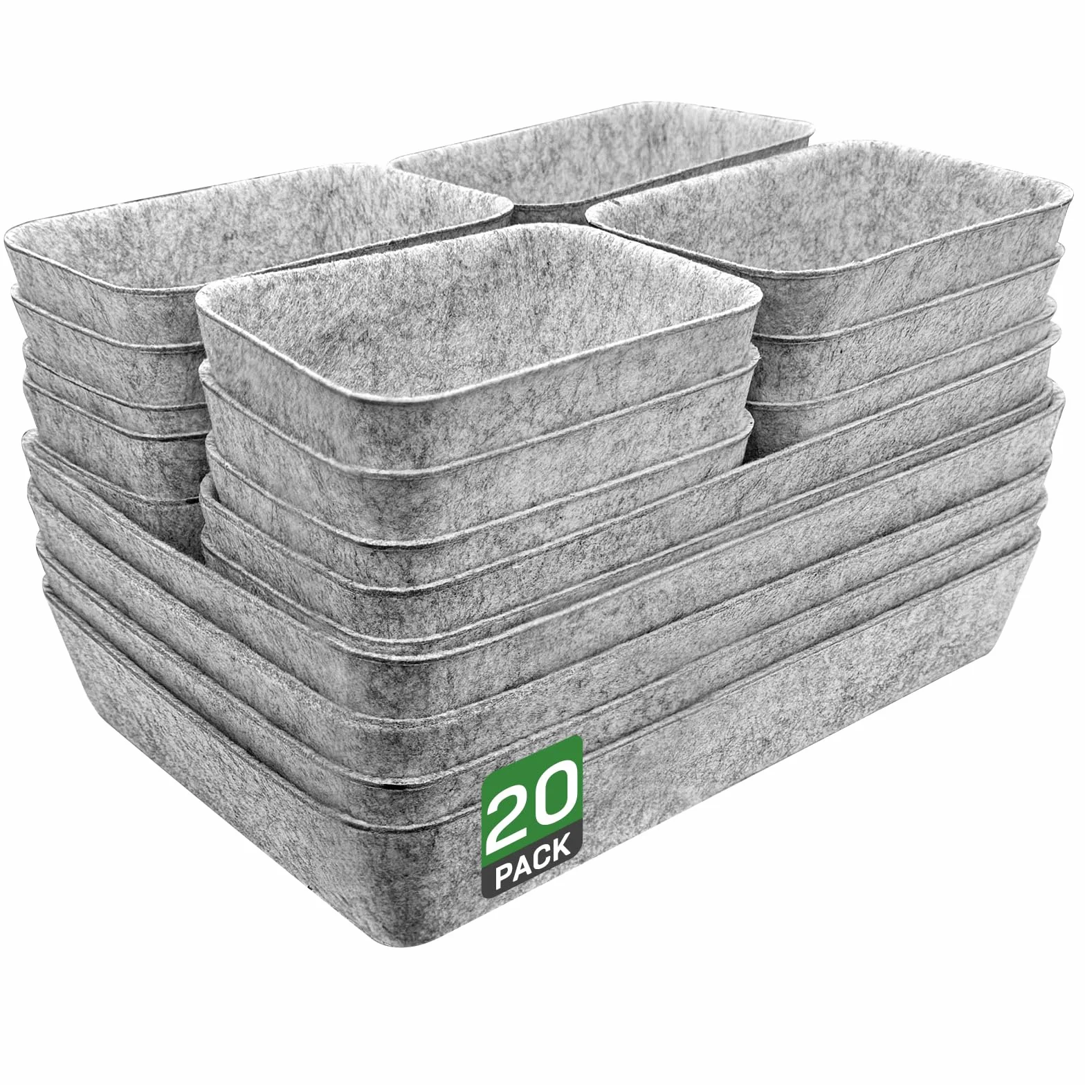 Captainfive organizador de cajones 20 piezas cajas apilables de fieltro para escritorio armario