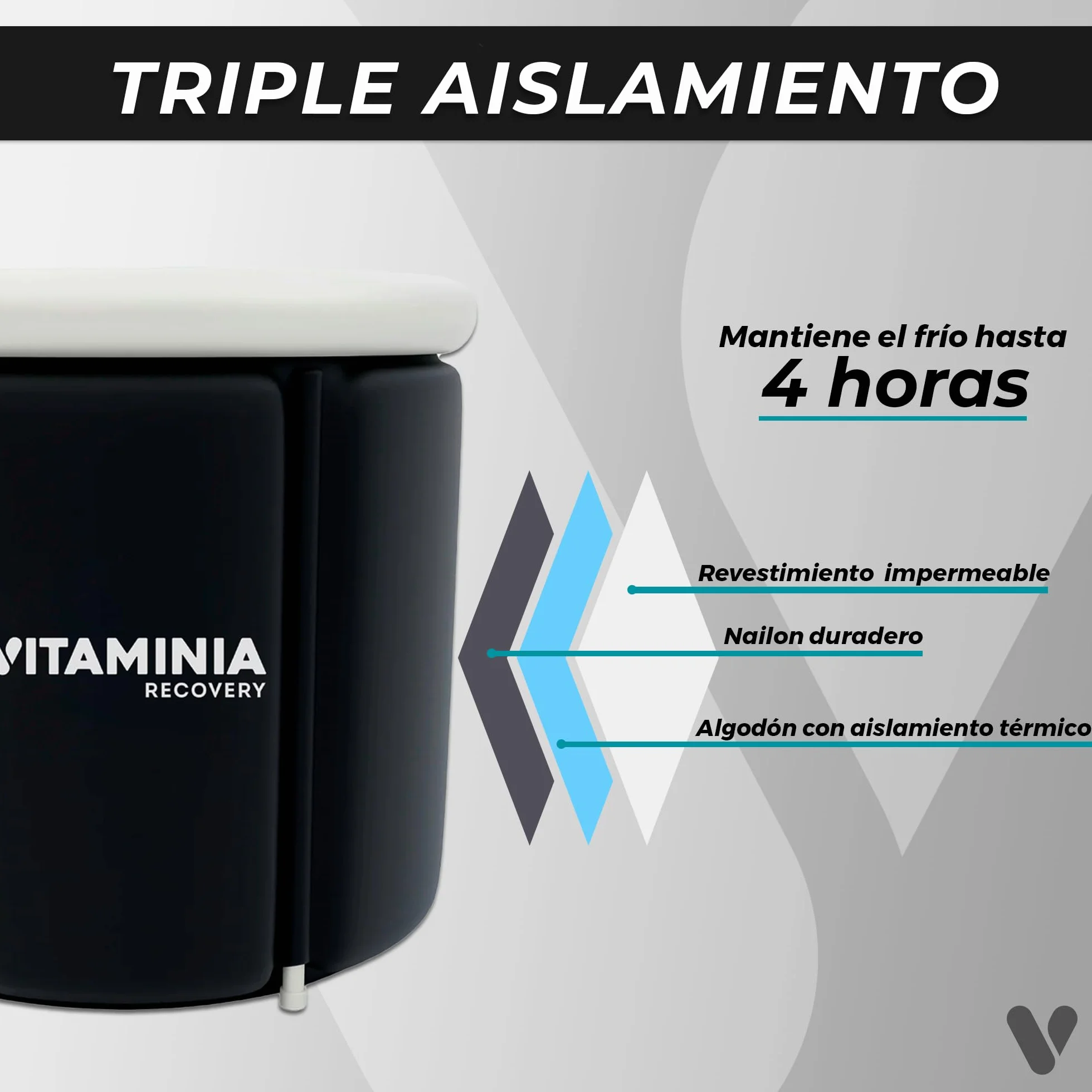 Bañera Hielo Plegable para Deportistas - Ice Bath - Recuperación muscular - Refuerza el Sistema Inmunológico
