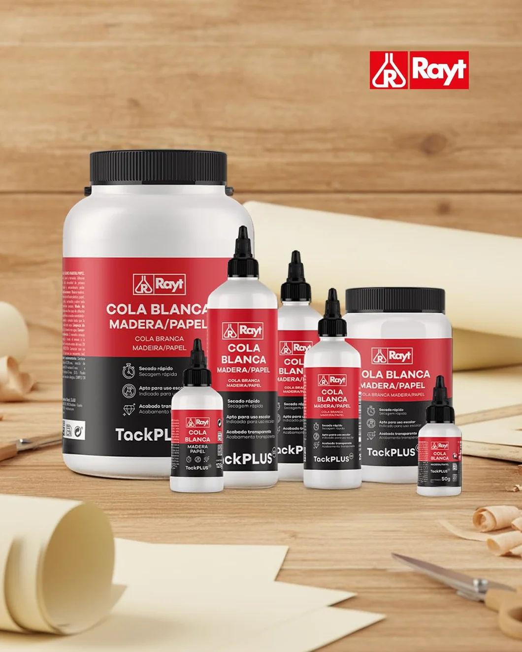 Rayt | Cola blanca extra rápida múltiples usos: madera, papel, cartón, cerámica y todo tipo de materiales porosos | 10kg | Ref. 296-28