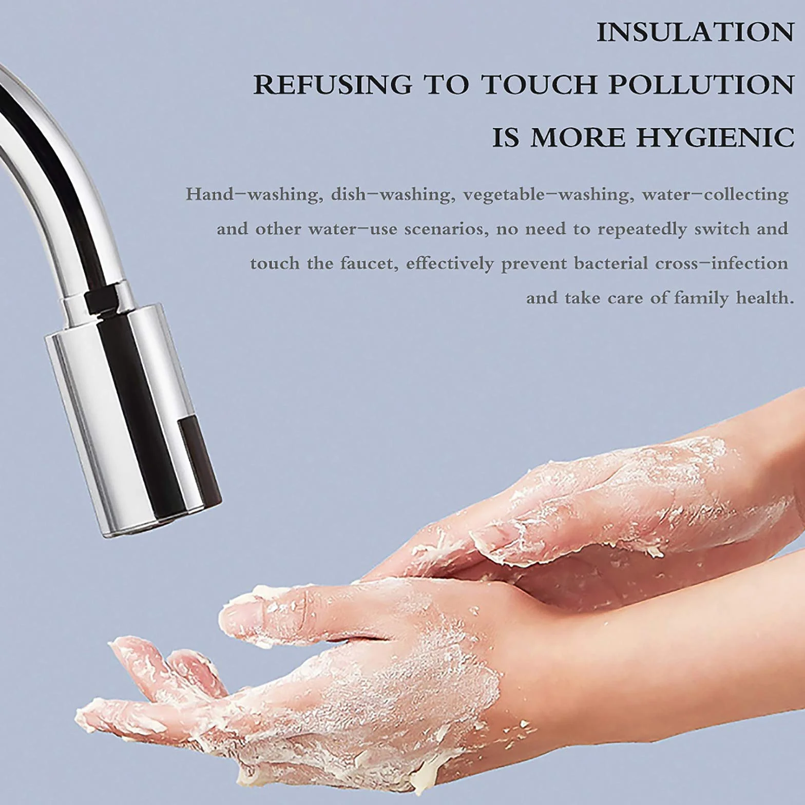 Grifo Inteligente Por Infrarrojos Automático Sin Contacto Con Sensor De Lavado De Manos Con Agua Fría Que Ahorra Agua, Apto Para Boquillas M22 Y M24, Metal Pulido