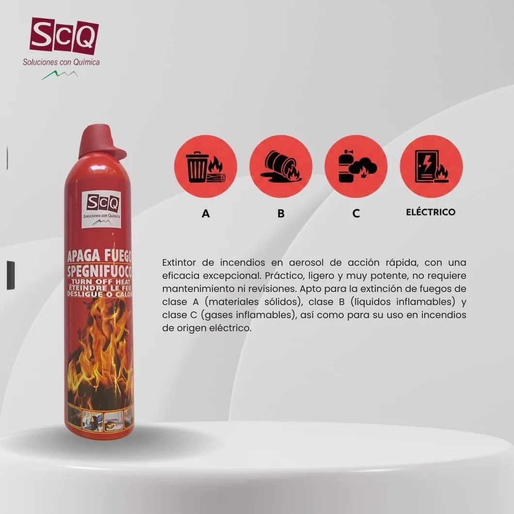 Mini extintor de incendios I extintor aerosol para casa coche apaga fuegos mini extintor para cocina camping camper Hogar spray extintor protección incendios en Cualquier Lugar I 2x500ml con soporte