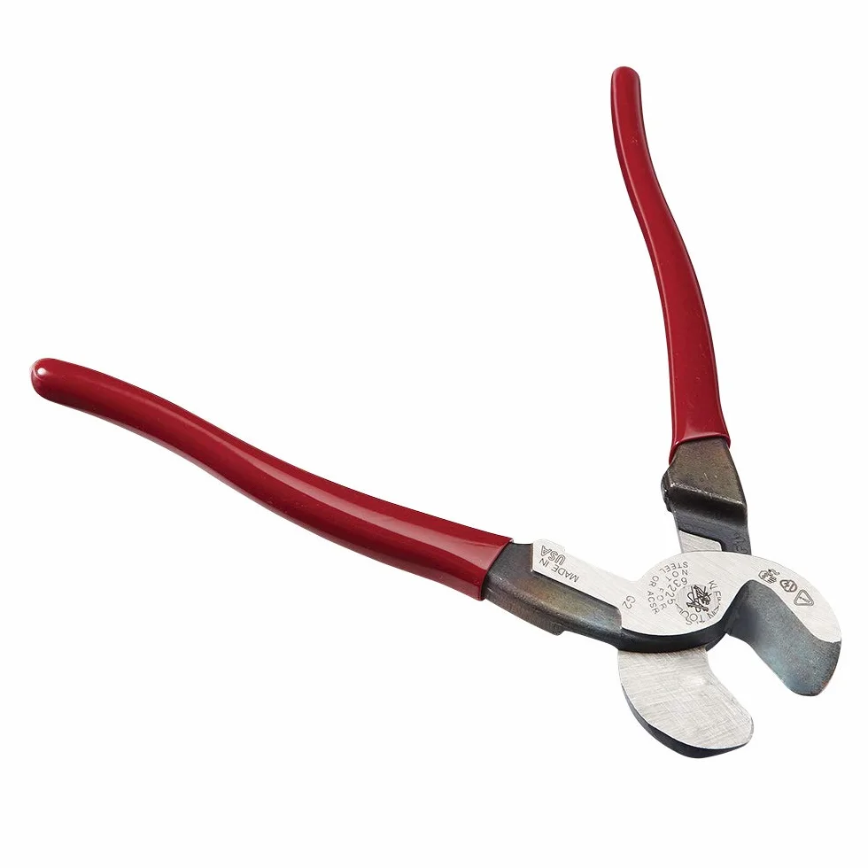 Klein Tools 63225 - Cortador de cable, 9 pulgadas de alto apalancamiento para cables de aluminio, cobre y comunicación
