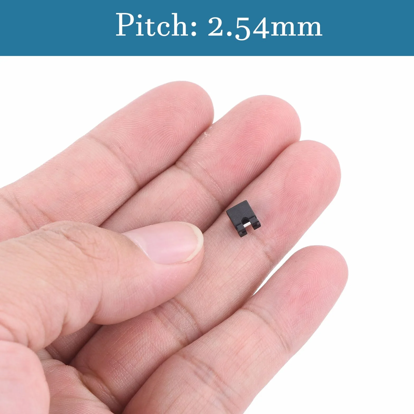 QUARKZMAN Tapón de Cortocircuito Mini de 2.54mm x 100Pcs con 2 Terminales Tapón de Puente Estándar para Placa Base y Disco Duro [Negro]