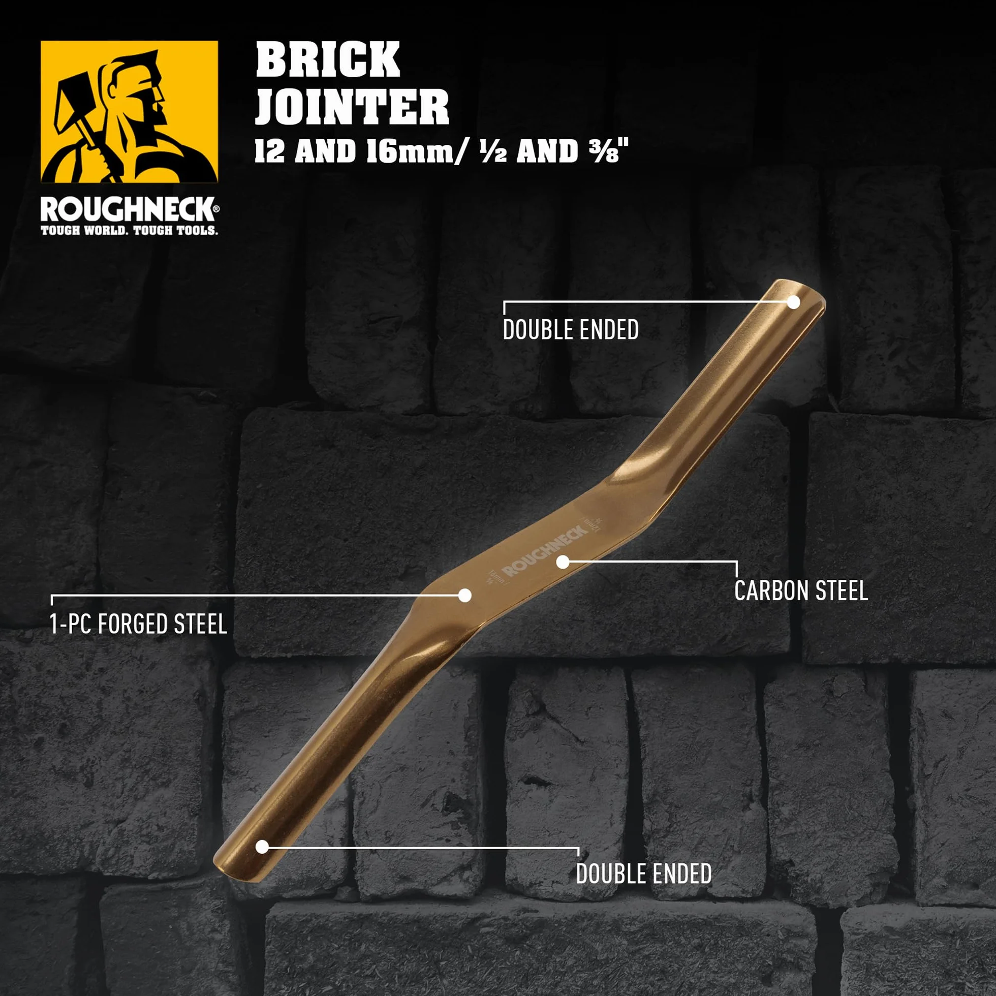 ROUGHNECK® ROU51031 - Junta de ladrillos de acero al carbono ½ y 16 mm