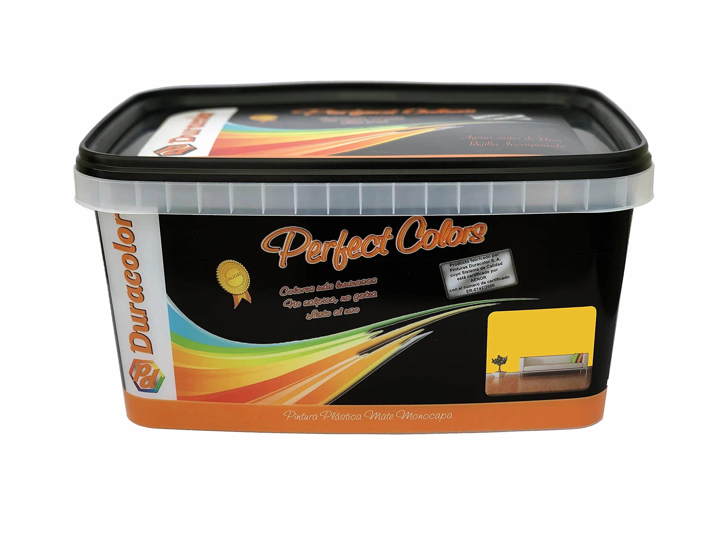 Pintura Perfect Colors Verde Pistacho - 2.5 litros - Acabado Mate Liso - Superficies Interiores - Pintura Plástica Lavable Monocapa - Incorpora Rejilla - No Gotea - Duracolor
