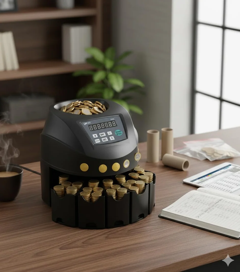 Contador de Monedas Automático Clasificador 200 Monedas/Minuto Capacidad 300-500 Compatible EUR USD Pantalla LED RS232