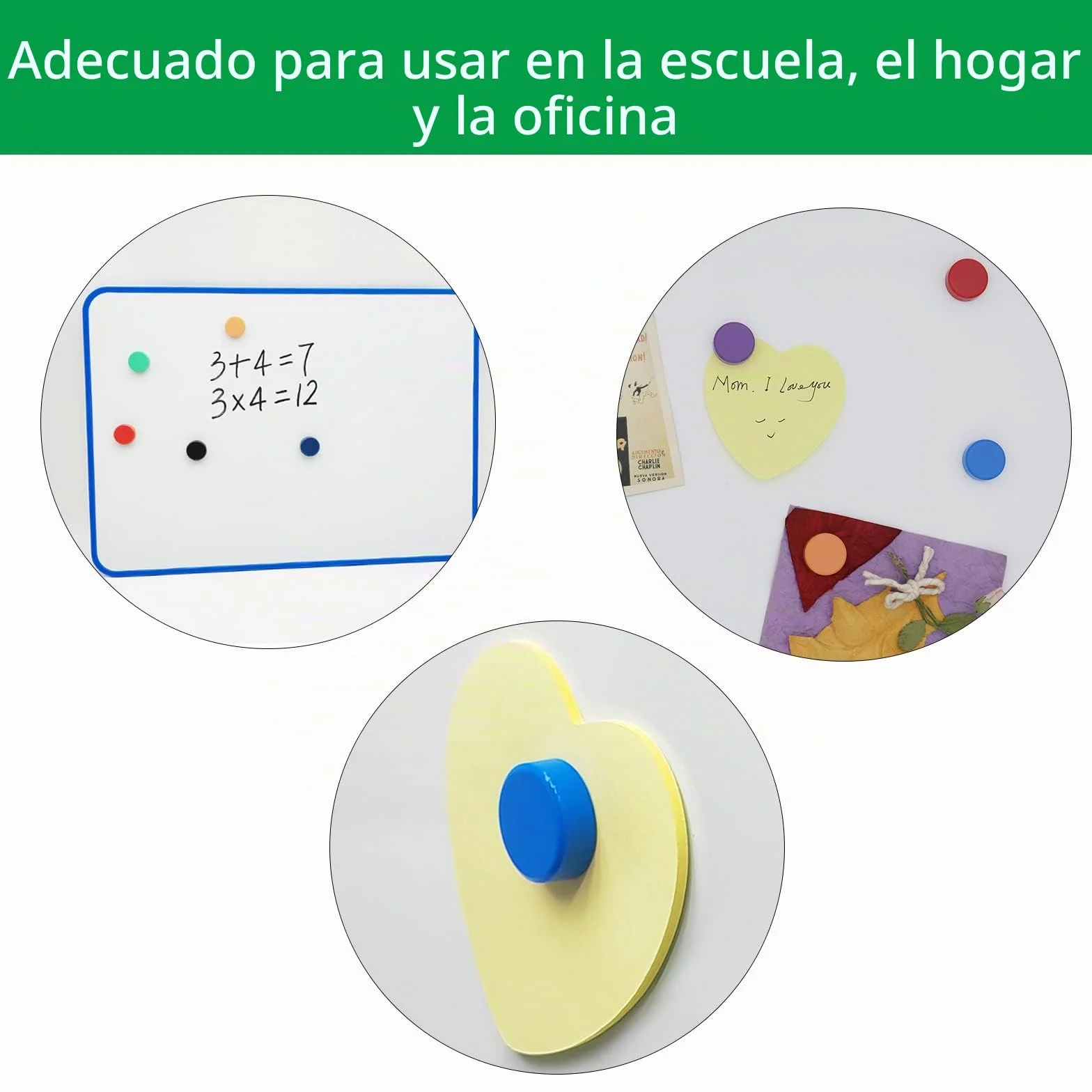 Imanes Nevera y Pizarra Magnética, 20 Piezas 10 Colores, Mini Imanes Redondos
