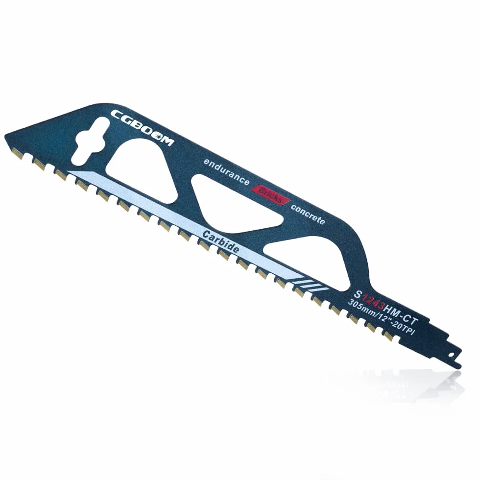 Hojas de sierra de sable, hojas de sierra alternativas de carburo, hojas de sierra para hormigón aireadas, hojas de sierra profesionales para corte de ladrillo rojo y piedra (305 mm)