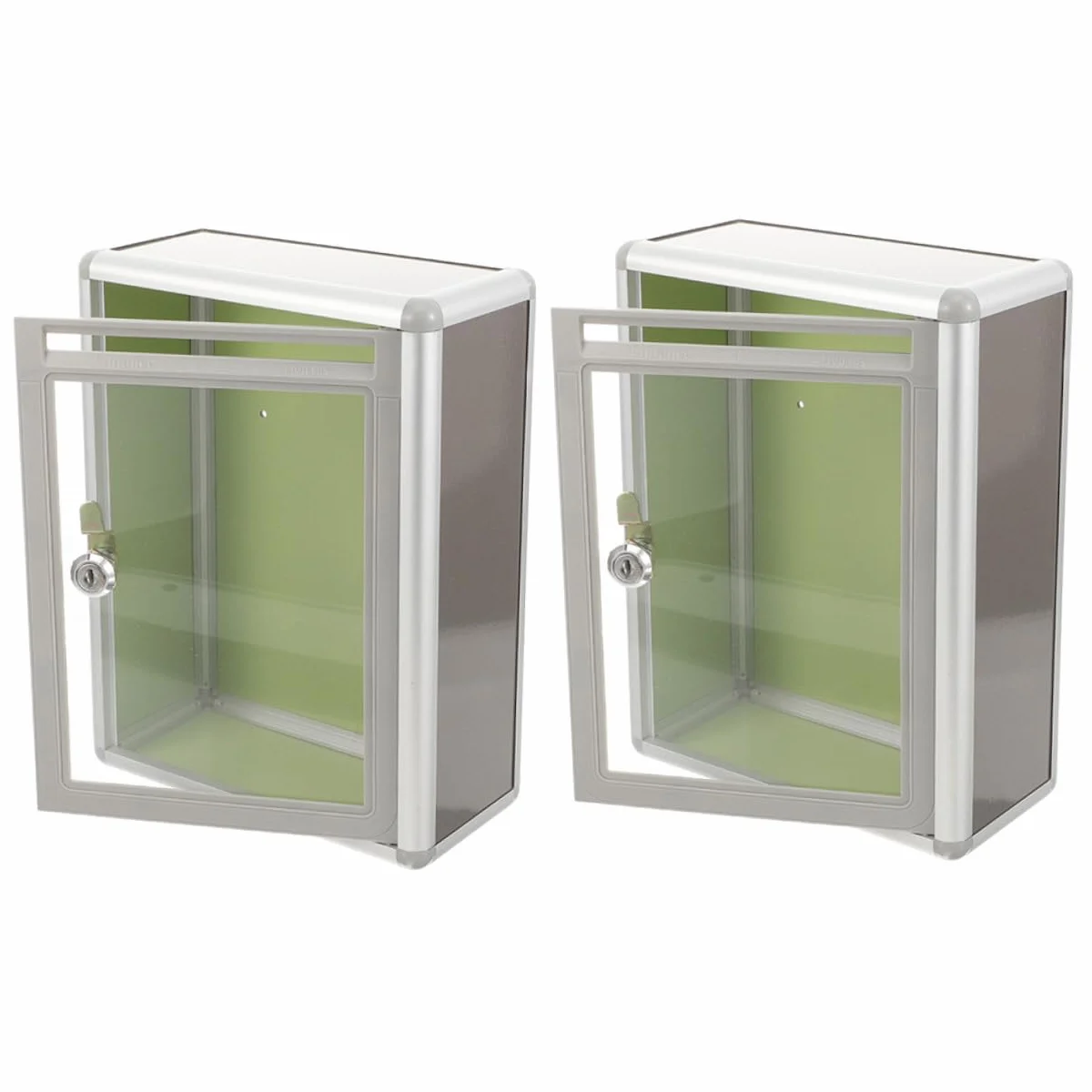 Buzón de Pared con Cerradura Transparente de Aluminio, 2 Unidades | Acrílico, Superficie Lisa, para Oficina y Exterior, Formato Compacto, Incluye Cierre de Seguridad