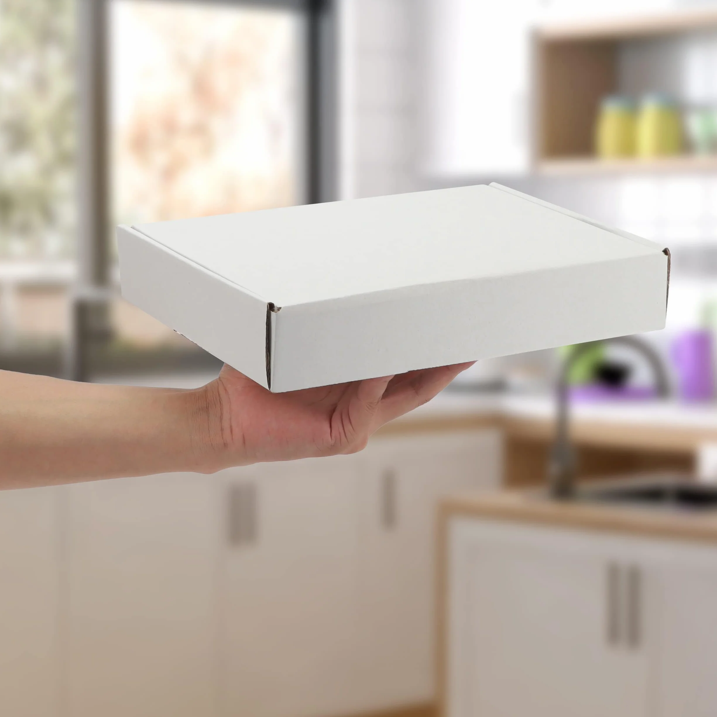 HORLIMER 28 x 20,4 x 5,1cm Cajas de Carton con Tapa para Envios de Paquete, 25 Pack, Cajitas de Papel Kraft para Regalo o Embalaje, Blanco