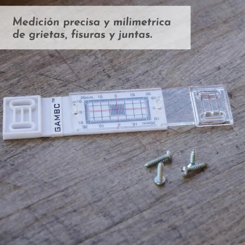 3 Piezas - GAMBC® Fisurometro grietas - Medidor Manual de Grietas en Paredes - Para Medir y Registrar Lesiones y Grietas en Superficies Planas de Mampostería