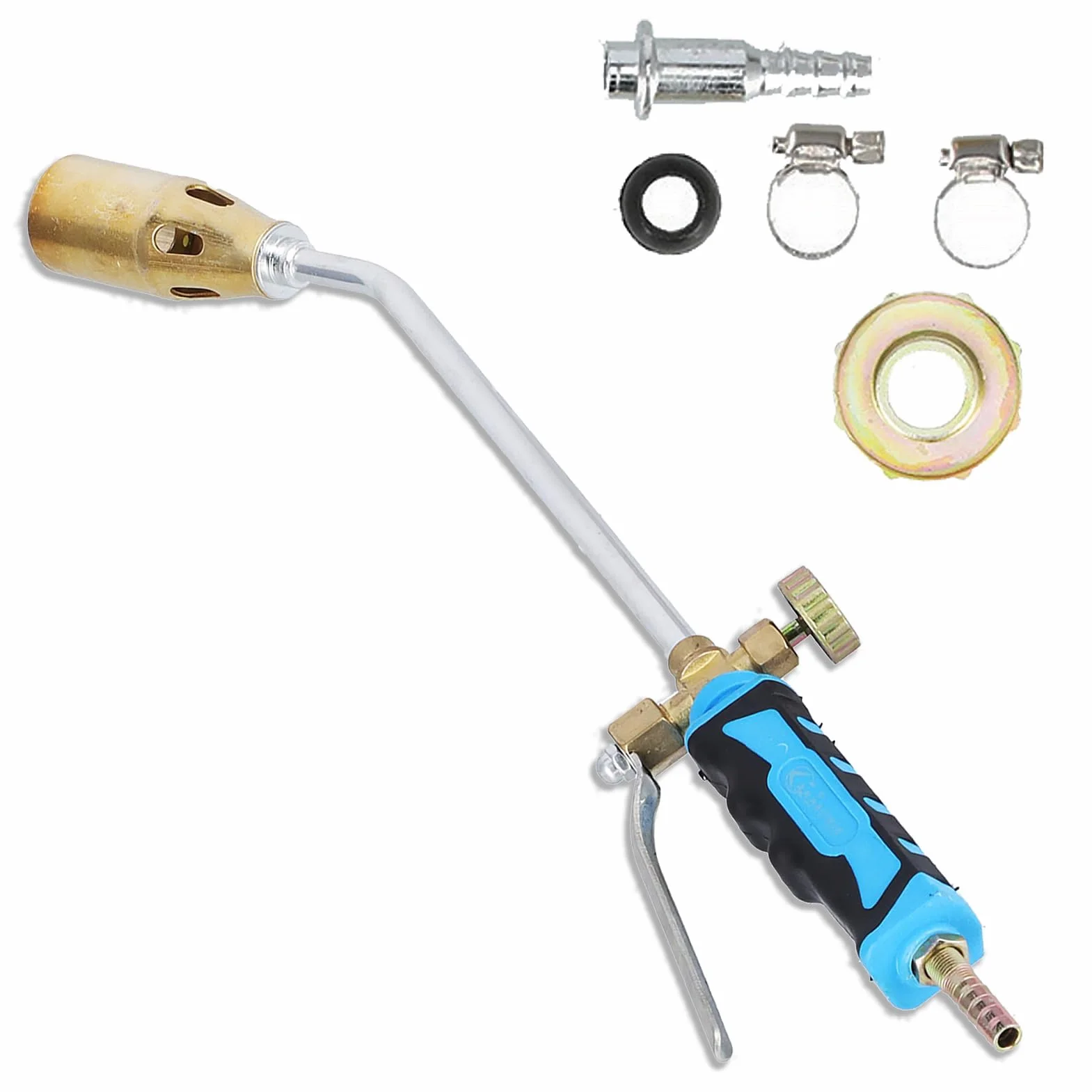 Agatige Cabezal De Antorcha De Soldadura, Pistola De Calentamiento De Soldadura Industrial, Antorcha De Soplete De Soldadura De Encendido, Llama Ajustable para Gas Doméstico (Double Switch)