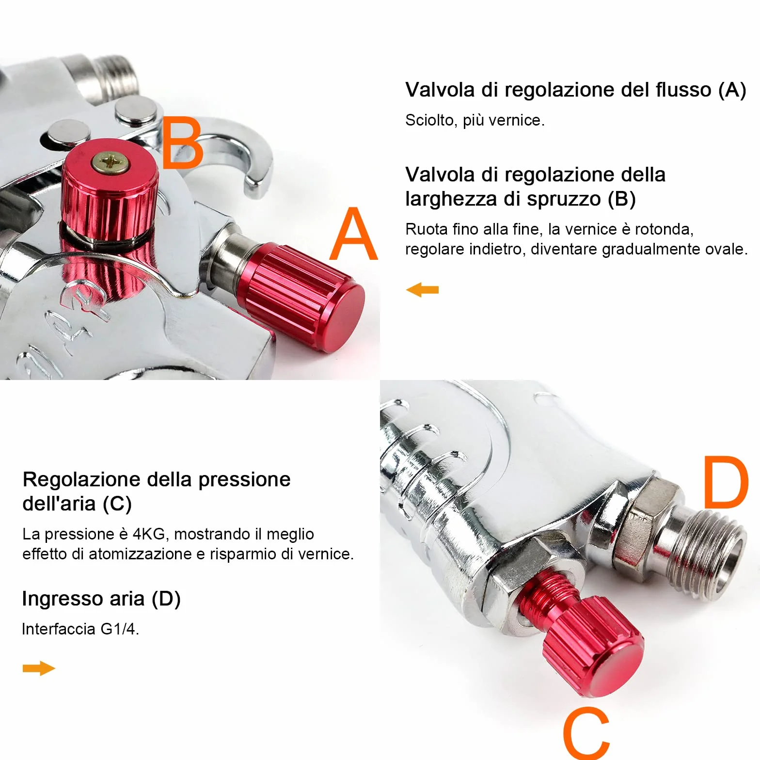 Vanwoke HVLP Pistola de Pintura Profesional,Pistola Pintura con regulador de presión de Aire,con 3 boquillas 1,4mm 1,7mm 2,0mm y Taza de 600cc,para Automóviles, Techos, Paredes, Pisos