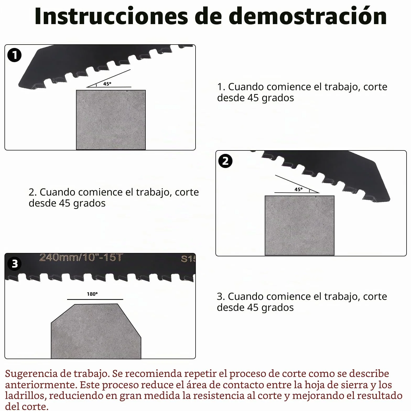 Hojas de Sierra Sable, Profesión Sierra De Sable, Accesorios Sierra sable, Hoja de Sierra Sable Universal para Metal, Madera, Hormigón Poroso,Ladrillo,Placa de Cemento (240 mm)