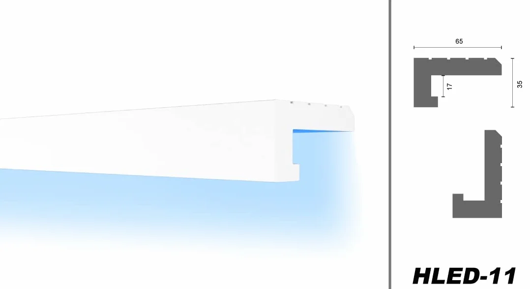 HEXIMO LED Perfil de sombra iluminación indirecta 30,6 Metros HLED 11