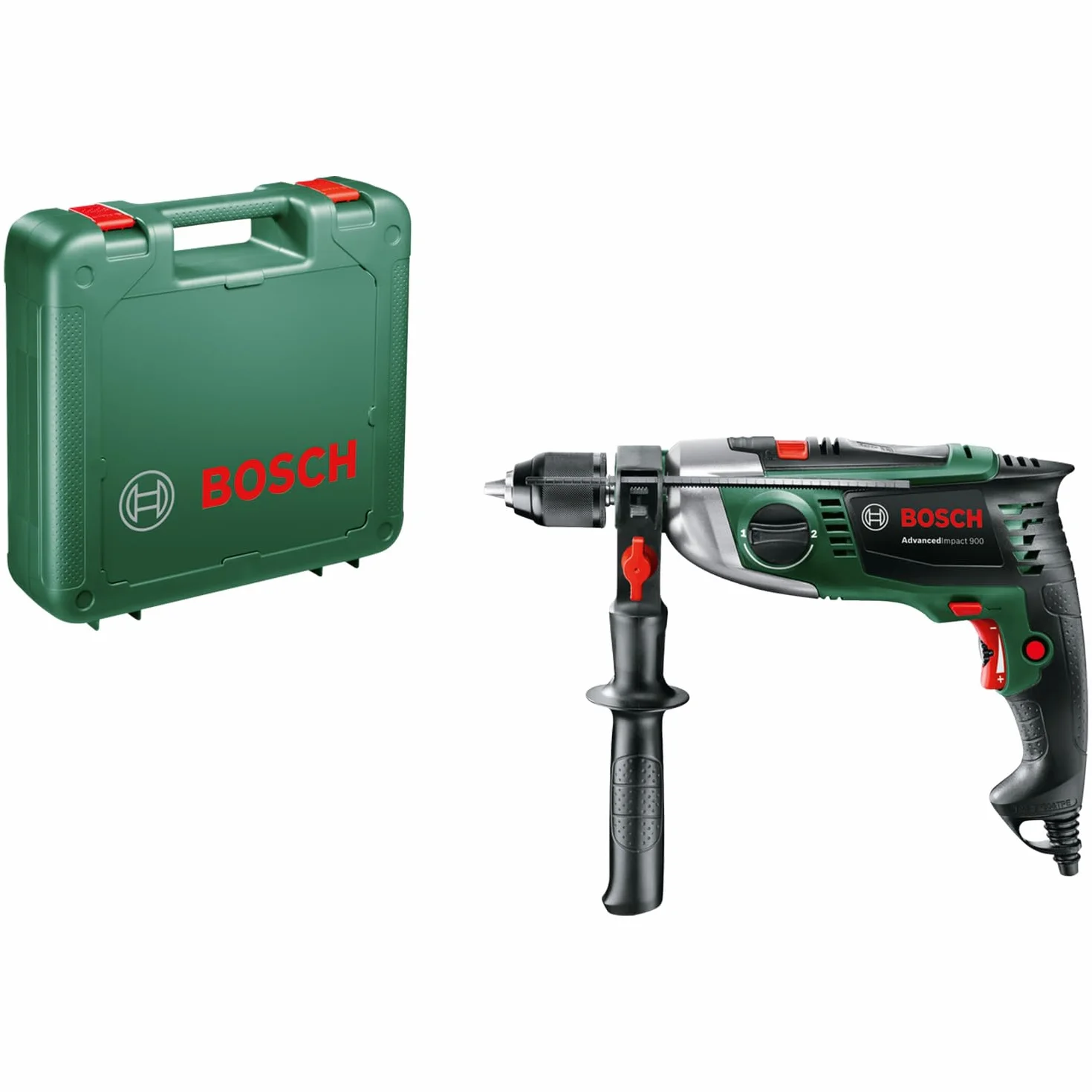 Bosch Taladro de impacto AdvancedImpact 900 (900 W, diámetro de perforación en acero/madera/mampostería: 13/40/18 mm, en maletín de transporte)