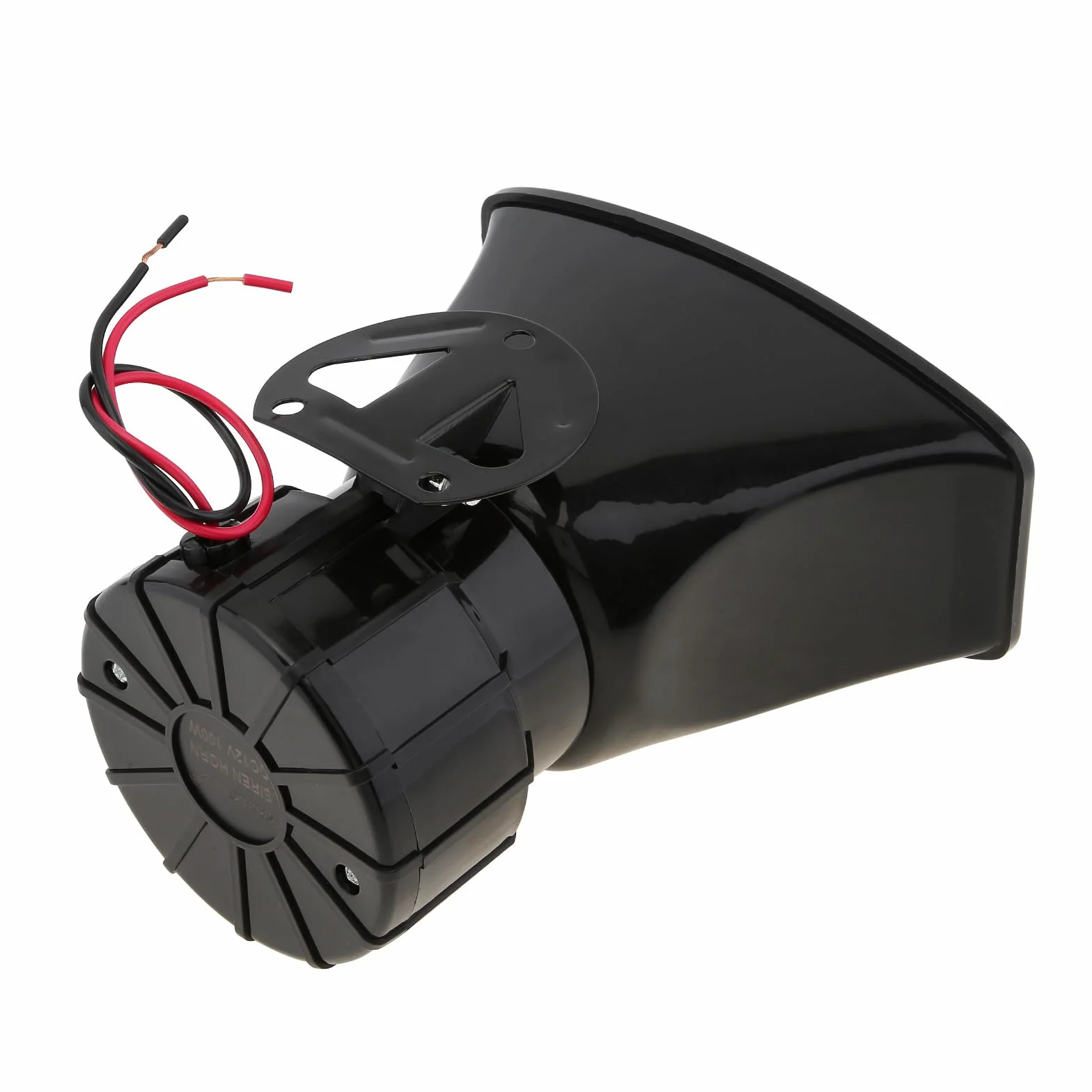 Sirena de coche con 7 sonidos: bocina, alarma tipo incendio, ambulancia, circulación, policía, con mando a distancia negro, 12 V 100 W (2 x mando a distancia)