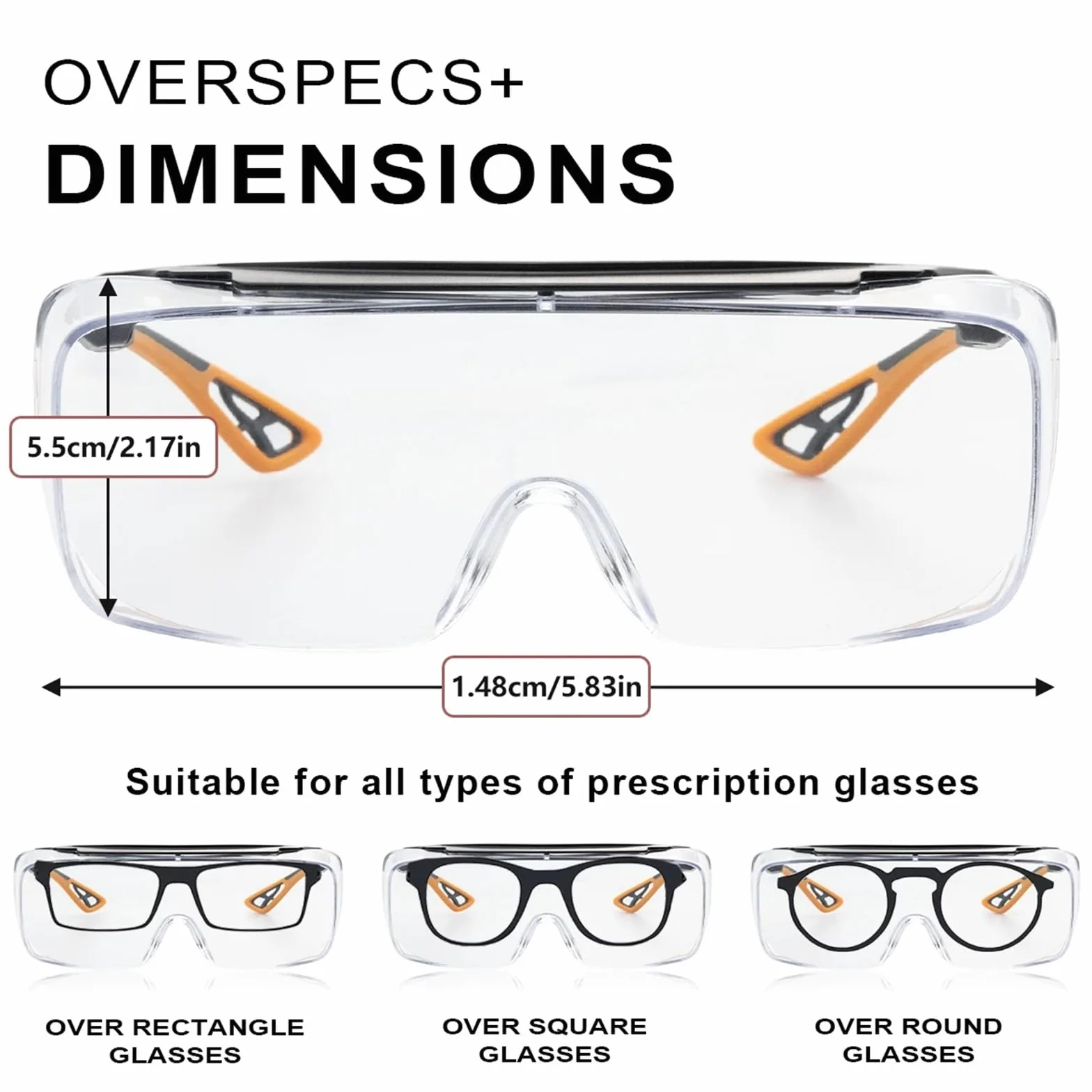 Gafas de seguridad antivaho con lentes transparentes y protección lateral, anti luz azul, unisex Para obras, talleres, ciclismo, jogging, servicio