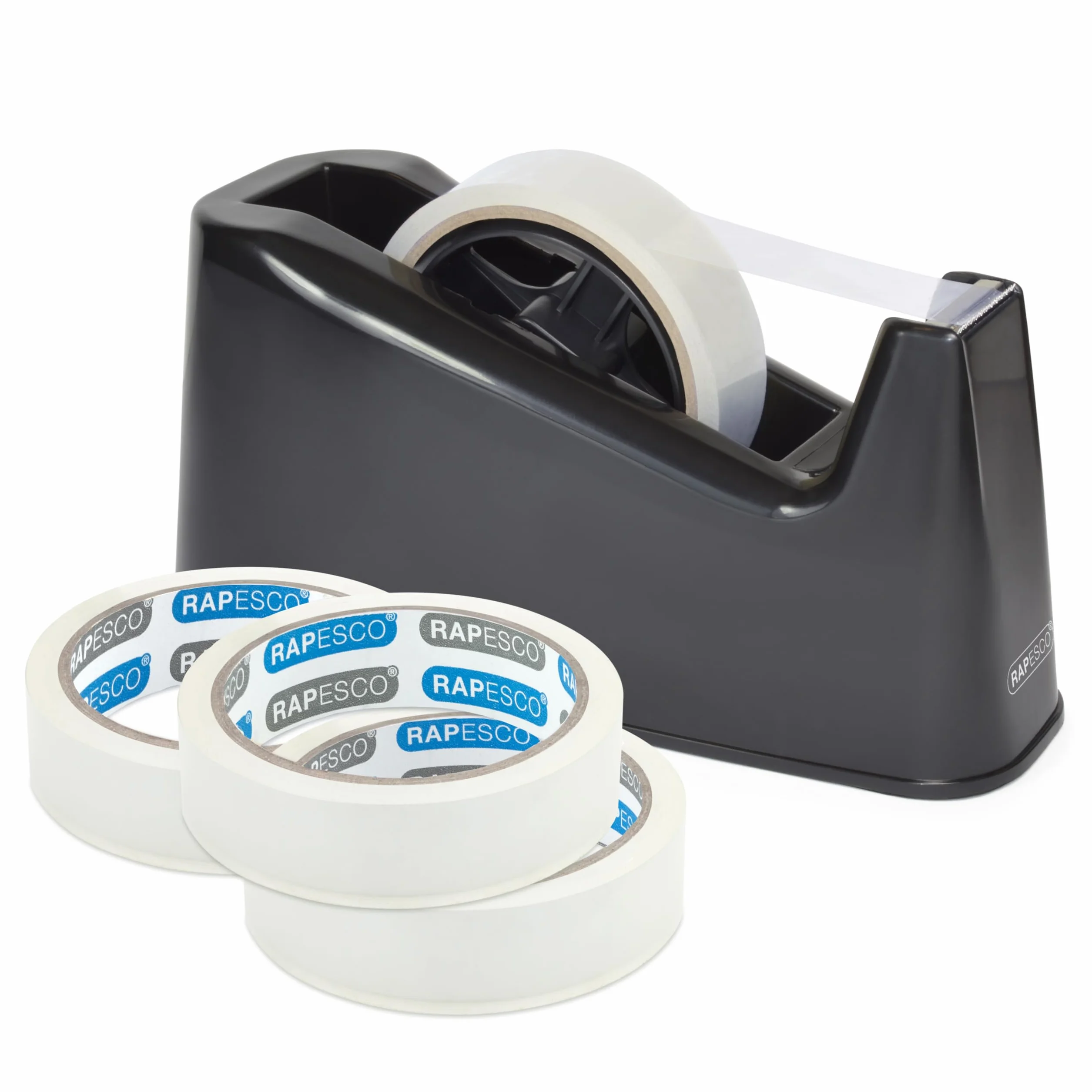 Rapesco 1639 Dispensador de Cinta Adhesiva Profesional 500, Negro