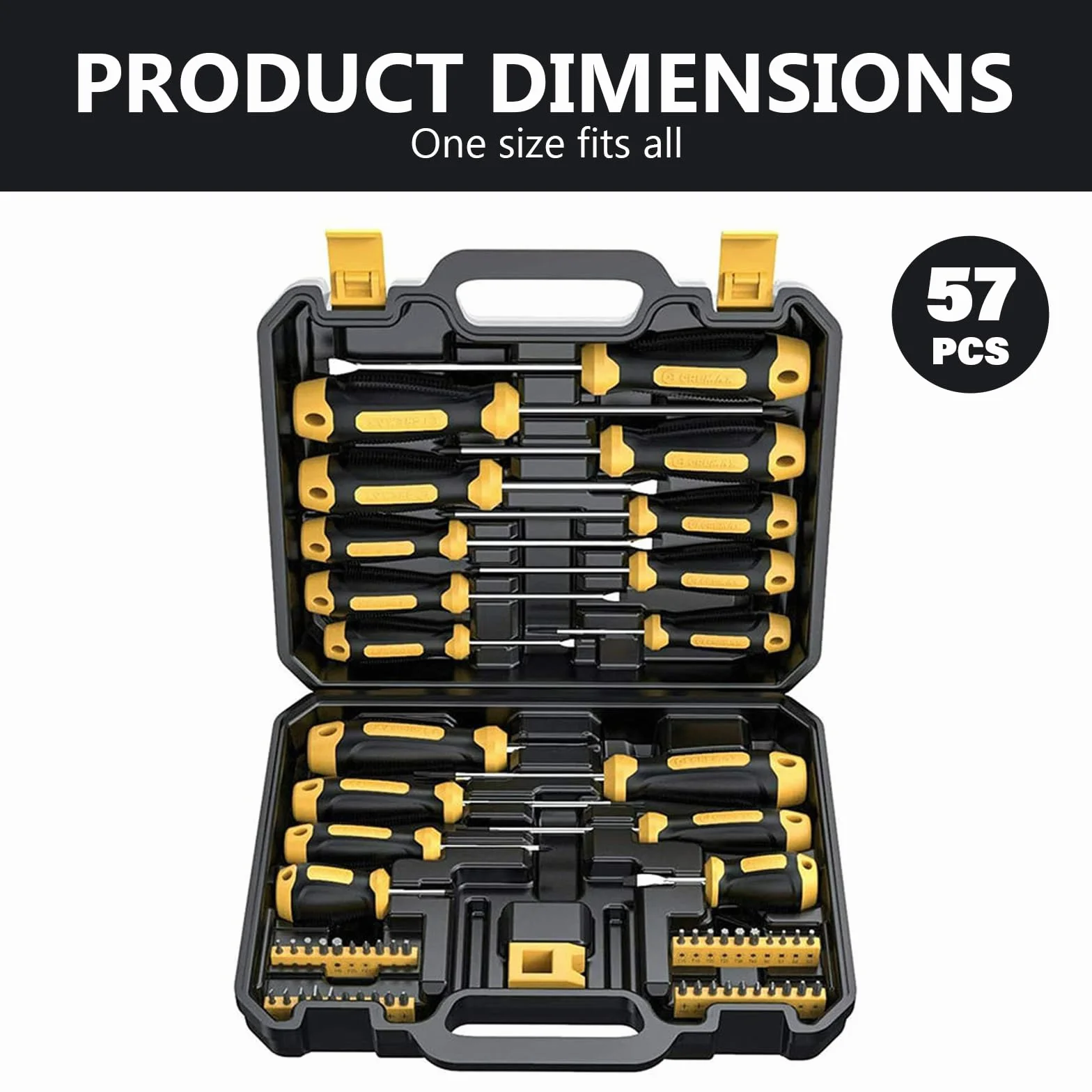 Juego de destornilladores magnéticos, juego de destornilladores de 57 piezas con estuche, herramientas manuales de destornillador con puntas de 40 piezas